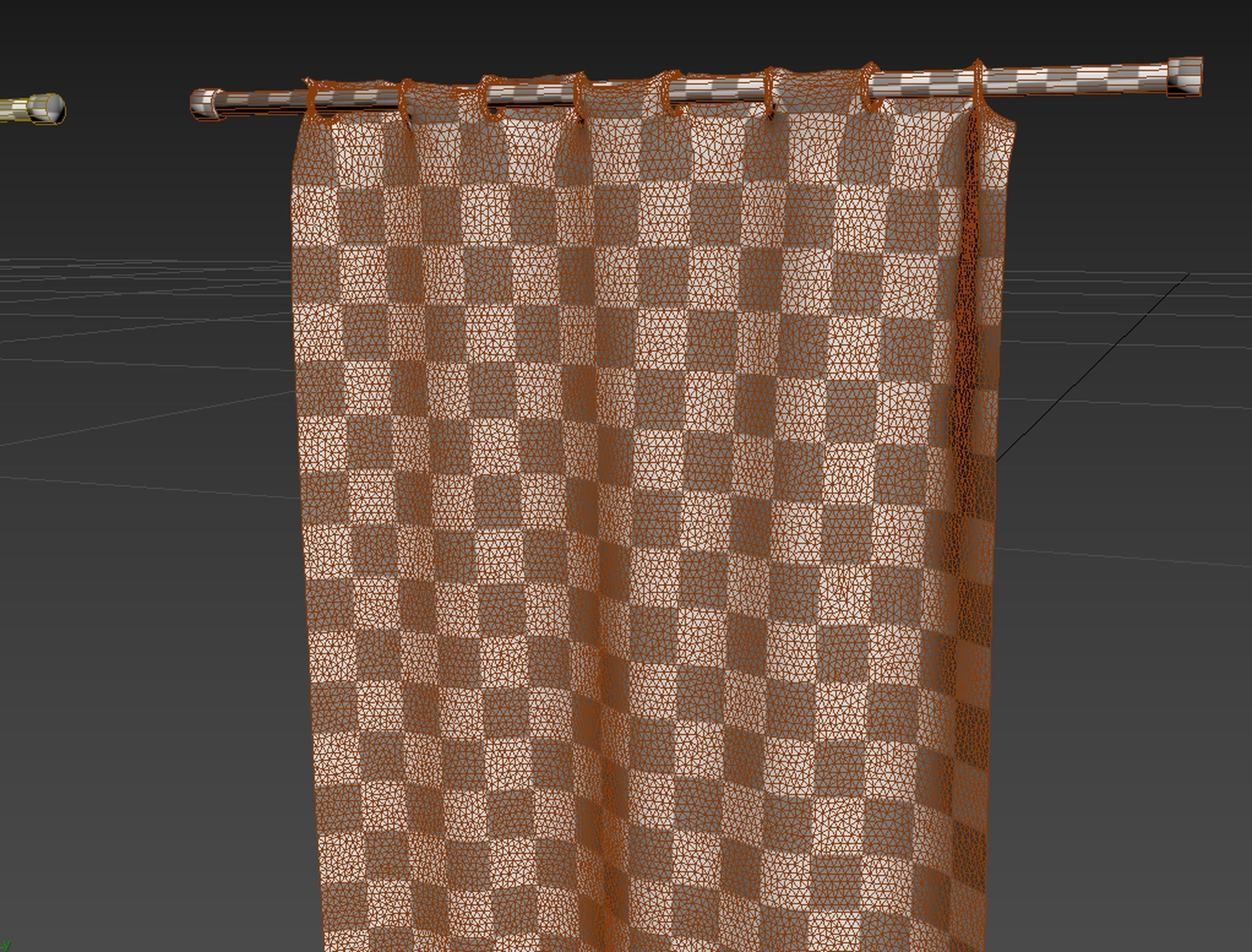 Animated curtain fabric 3D model_6