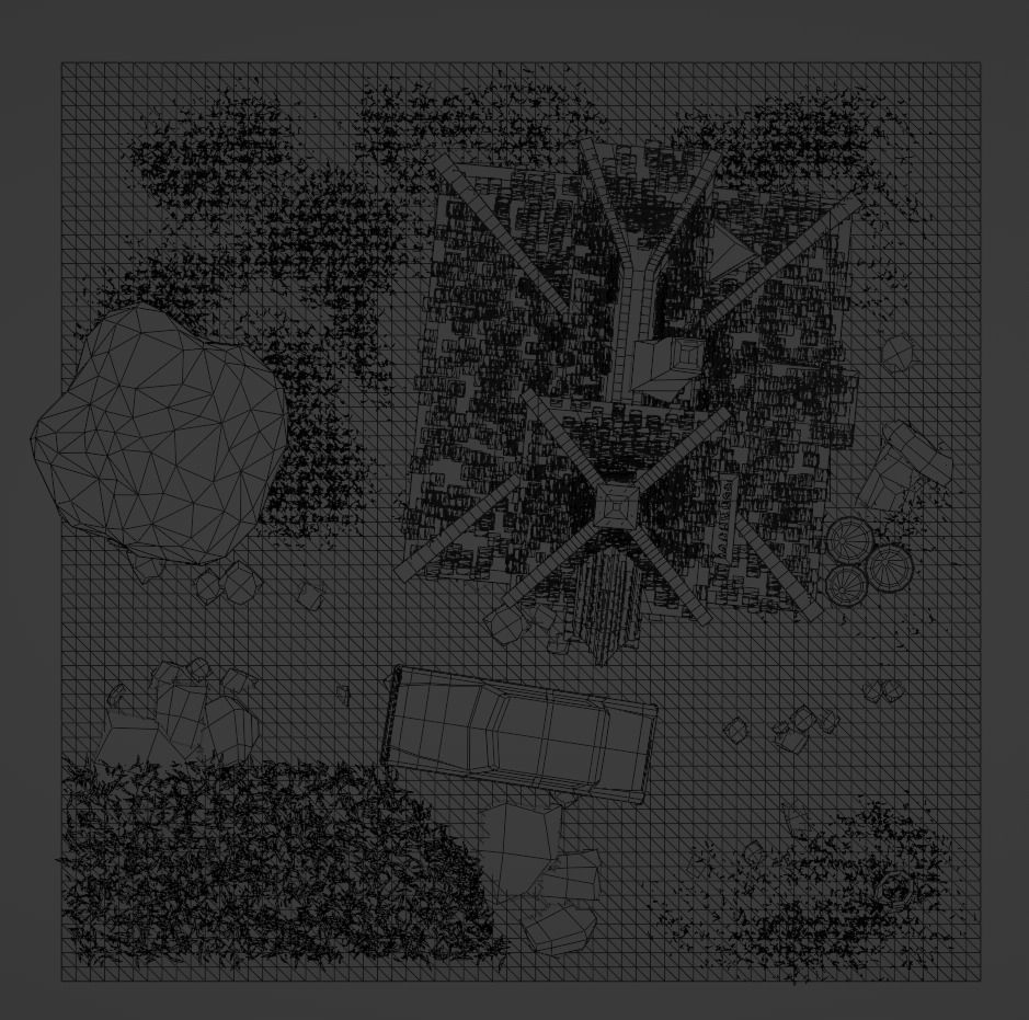 Isometric House with car  Low-poly 3D model_8