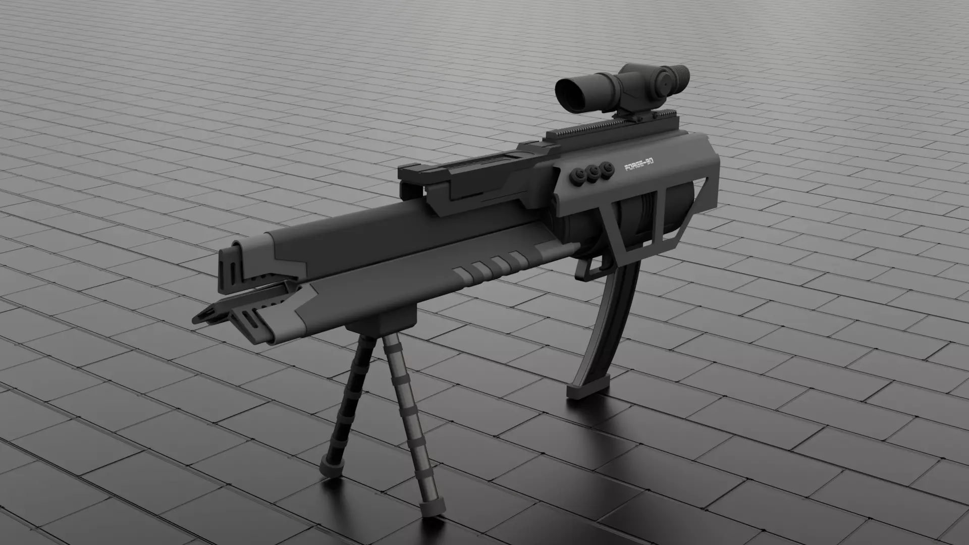 Sci-Fi Cannon 3D model_0