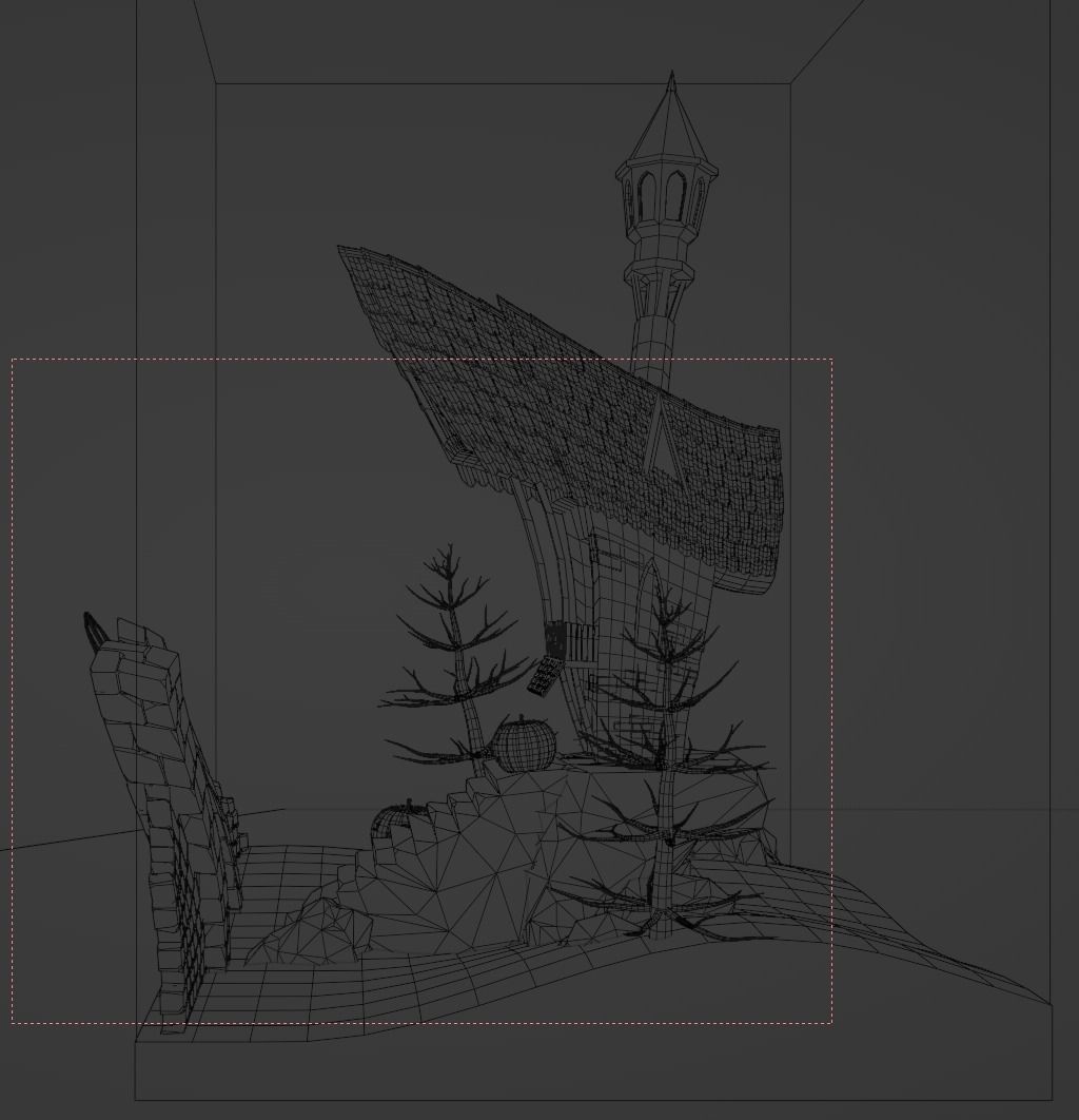 Isometric Halloween House  Low-poly 3D model_8