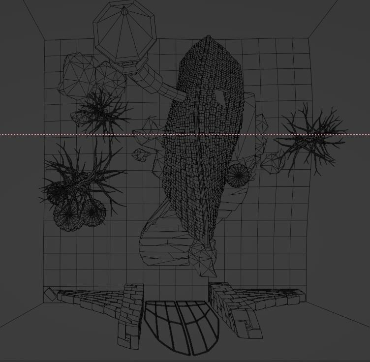 Isometric Halloween House  Low-poly 3D model_7