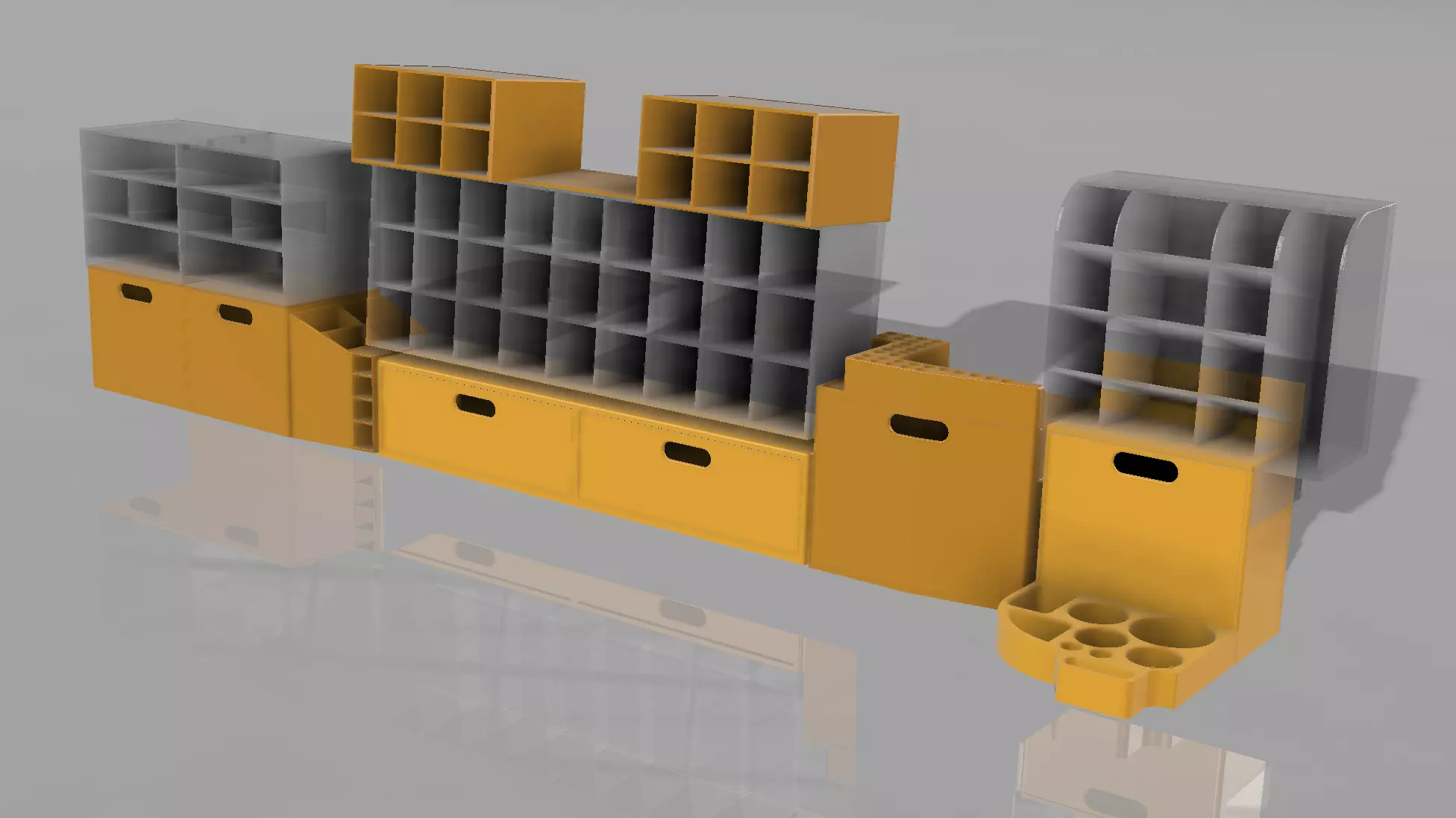 Complete set for art supply storage on desktop 3D print model_0