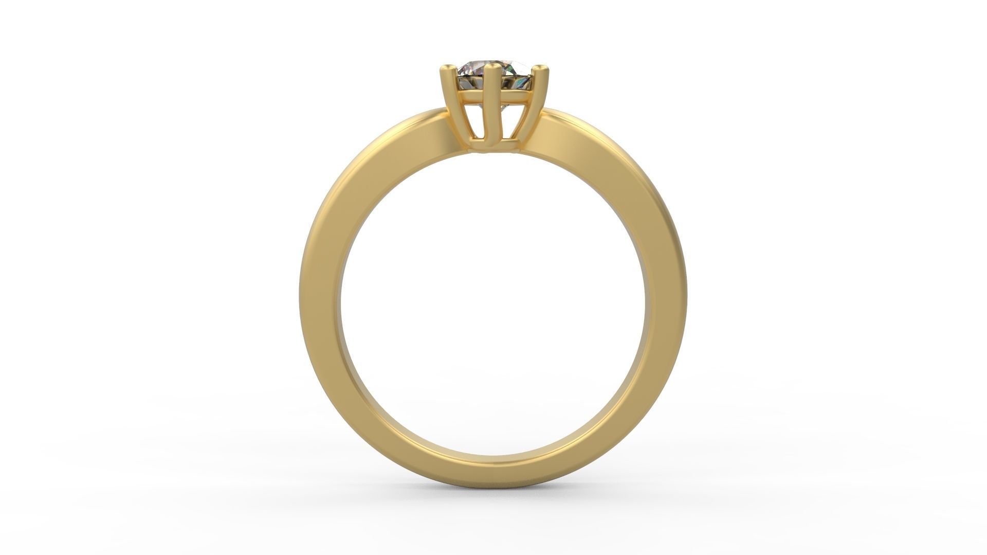 Woman Solitaire Ring 861 3D print model_1