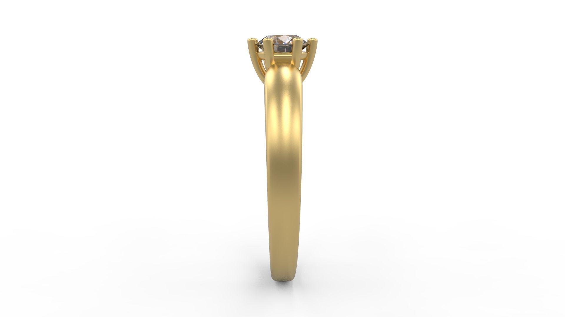 Woman Solitaire Ring 861 3D print model_2