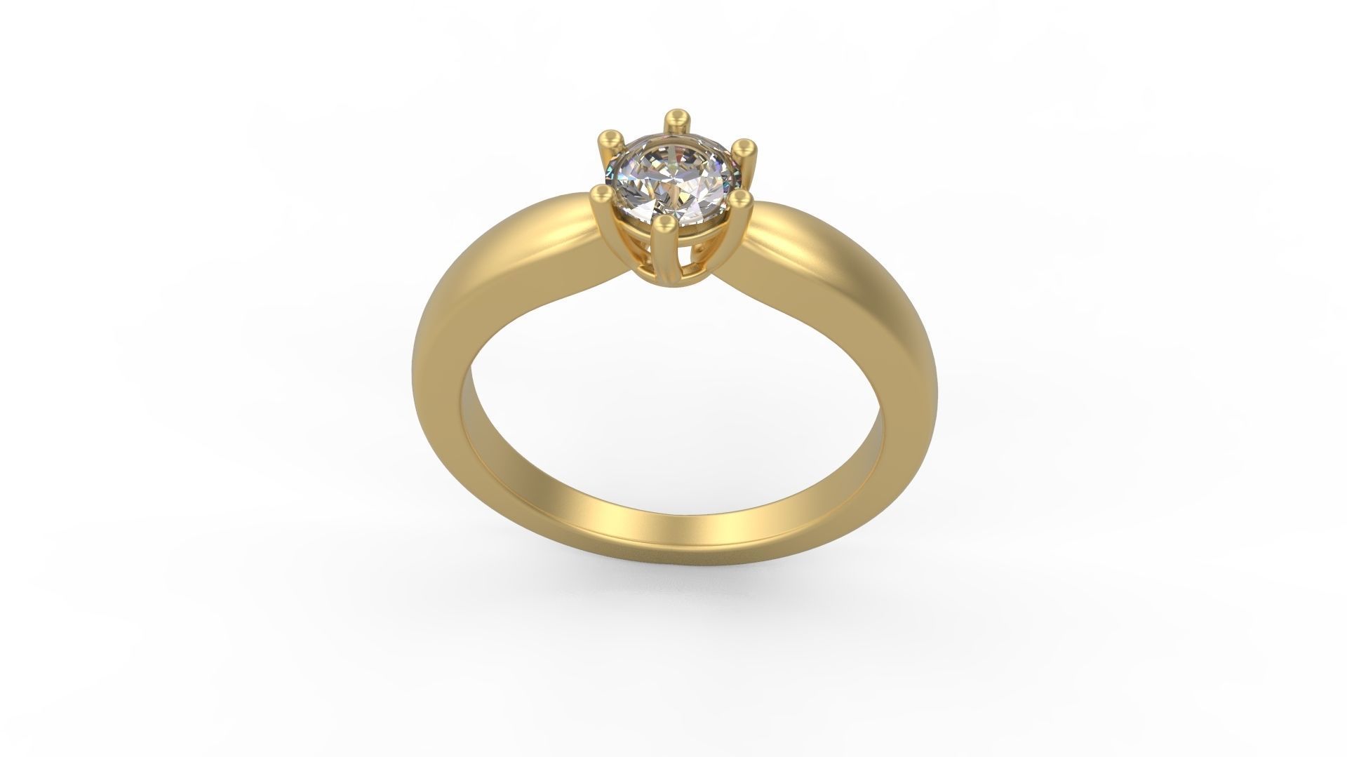 Woman Solitaire Ring 861 3D print model_3
