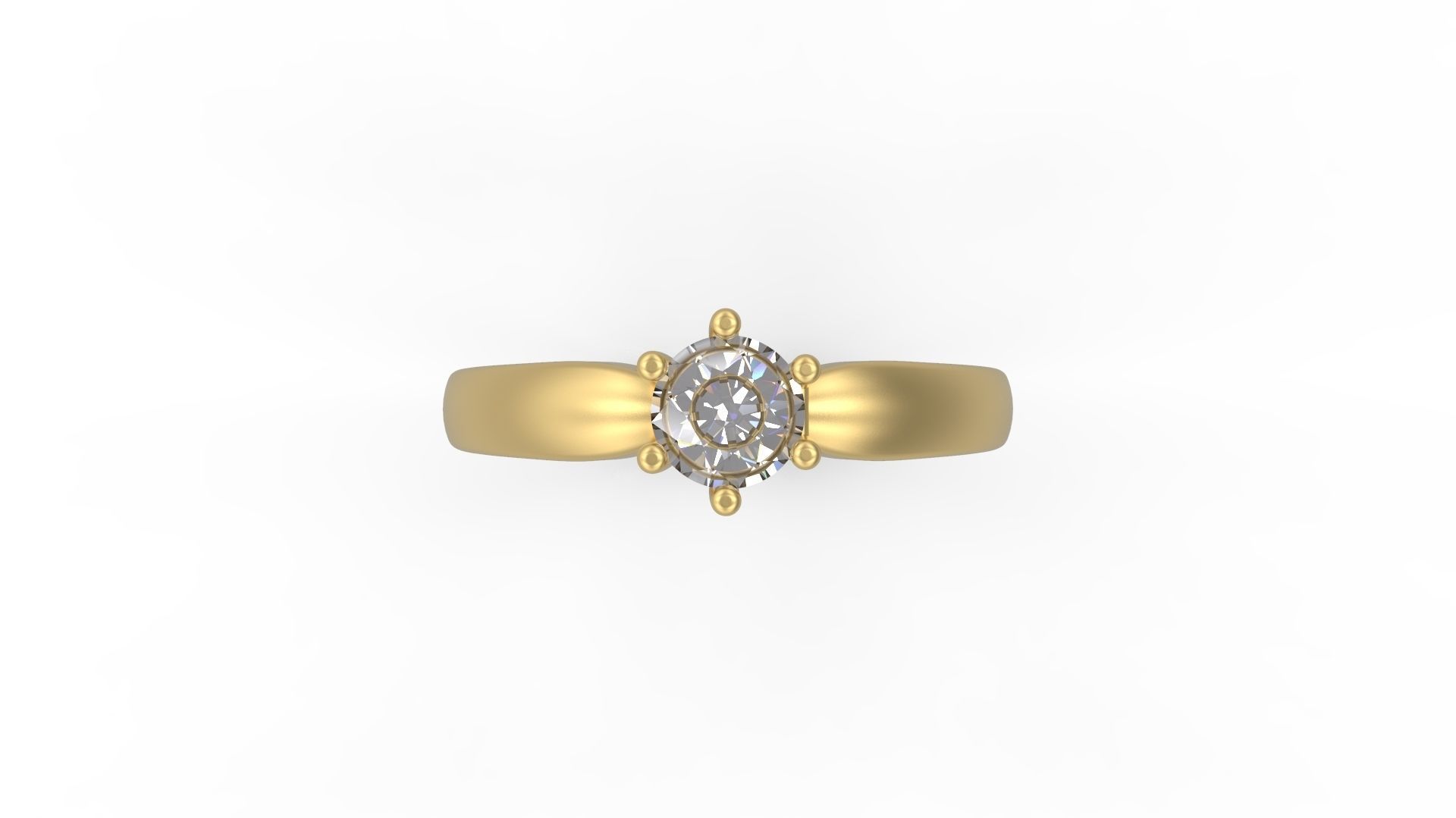 Woman Solitaire Ring 861 3D print model_4