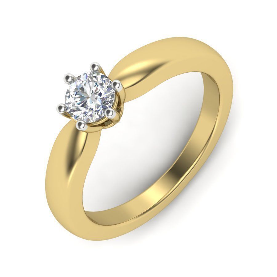 Woman Solitaire Ring 861 3D print model_5