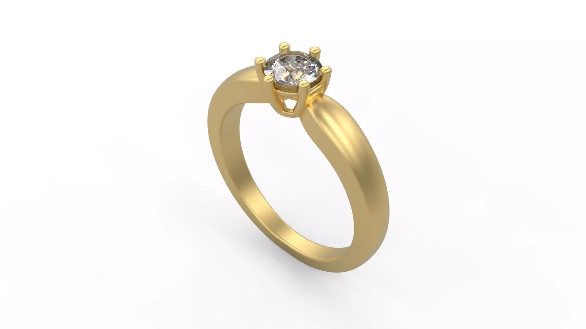 Woman Solitaire Ring 861 3D print model_0