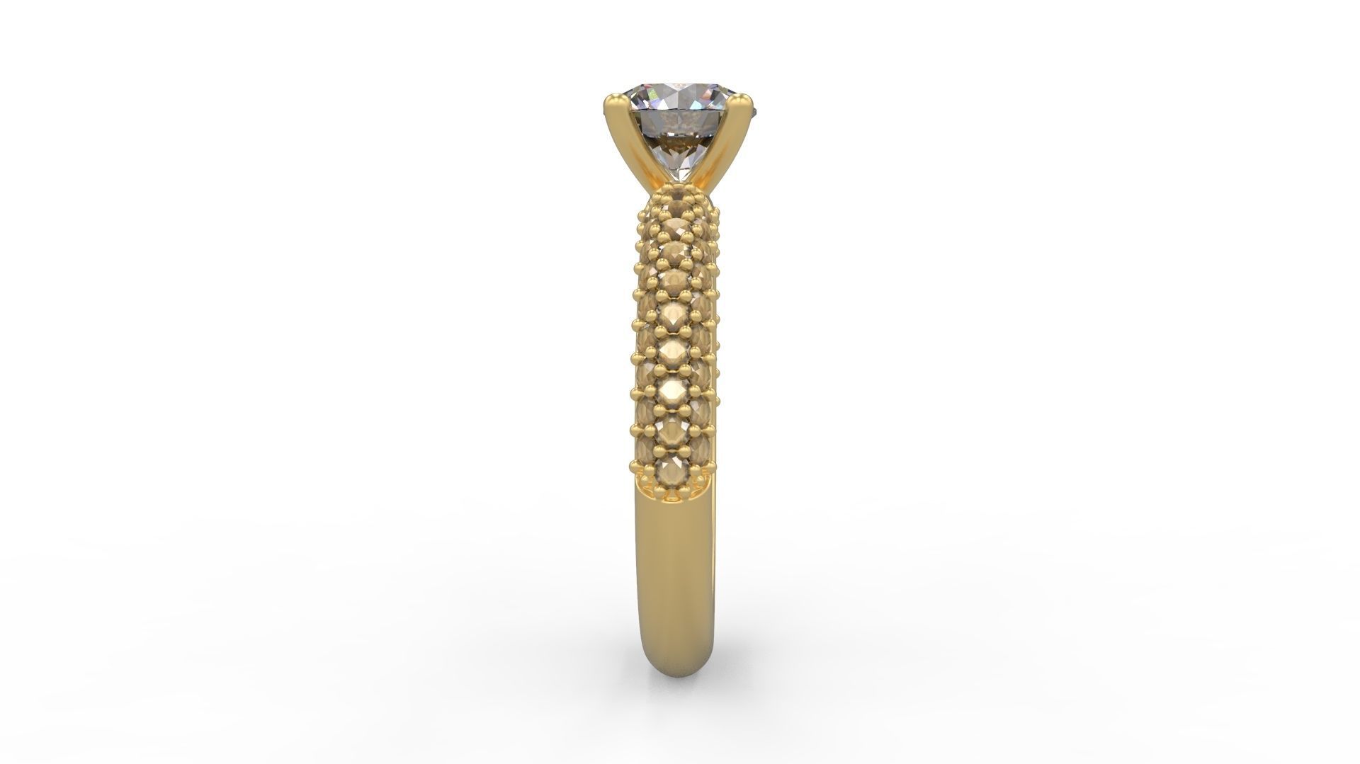 Woman Solitaire Ring 933 3D print model_2