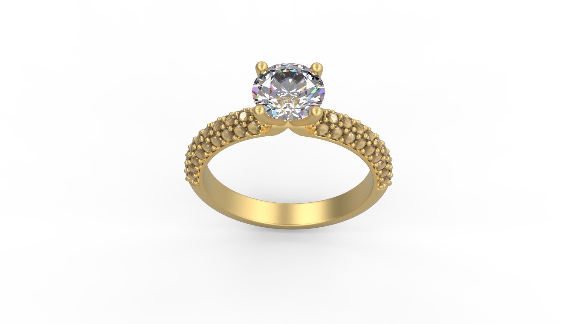 Woman Solitaire Ring 933 3D print model_3