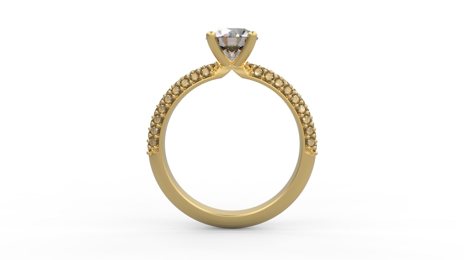 Woman Solitaire Ring 933 3D print model_1