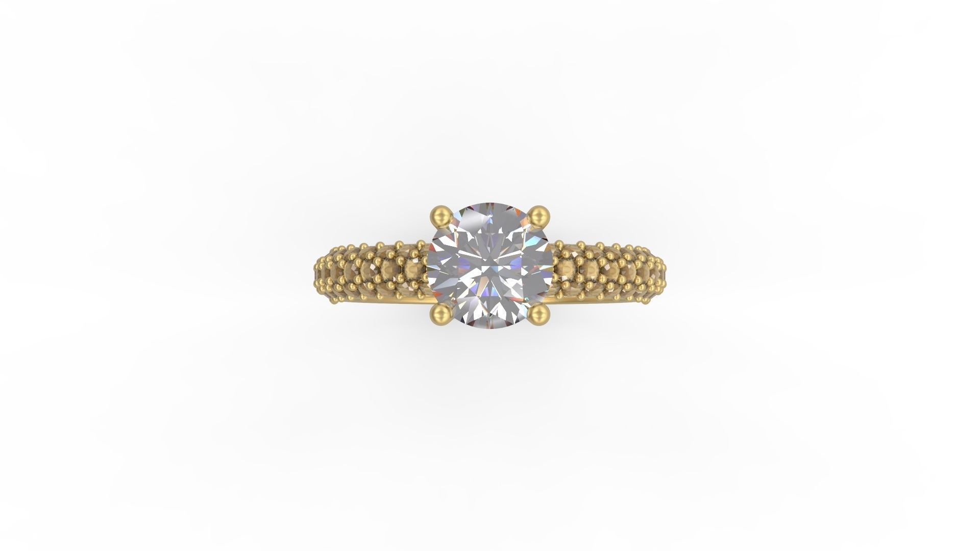 Woman Solitaire Ring 933 3D print model_4