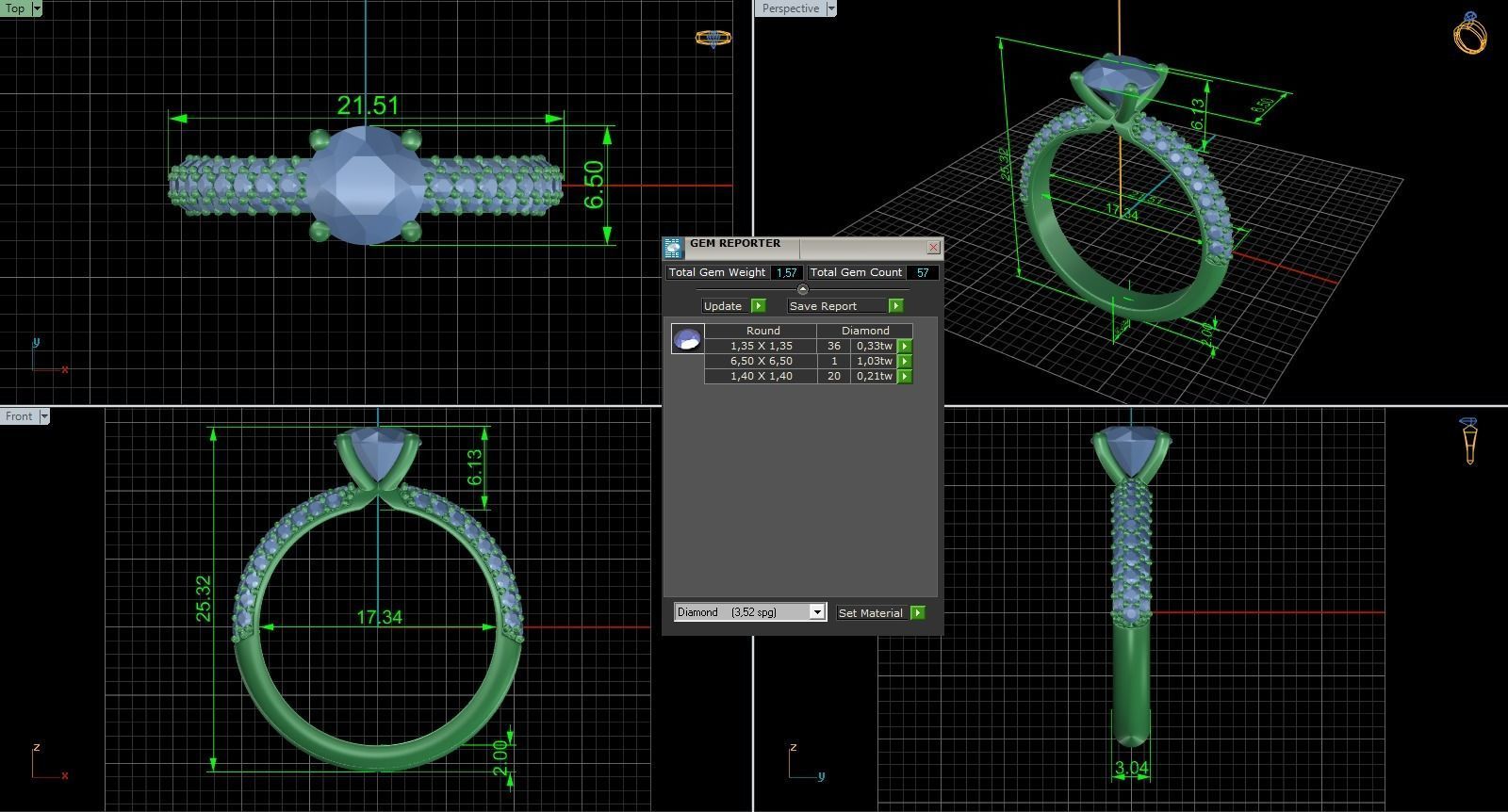 Woman Solitaire Ring 933 3D print model_6