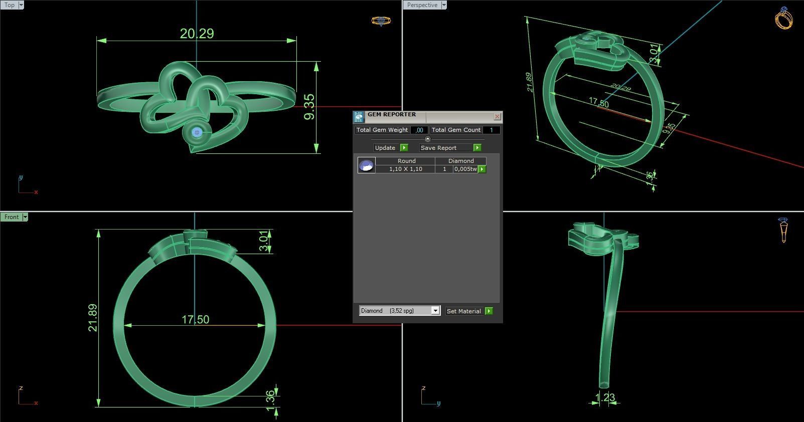 Woman Solitaire Ring 875 3D print model_9