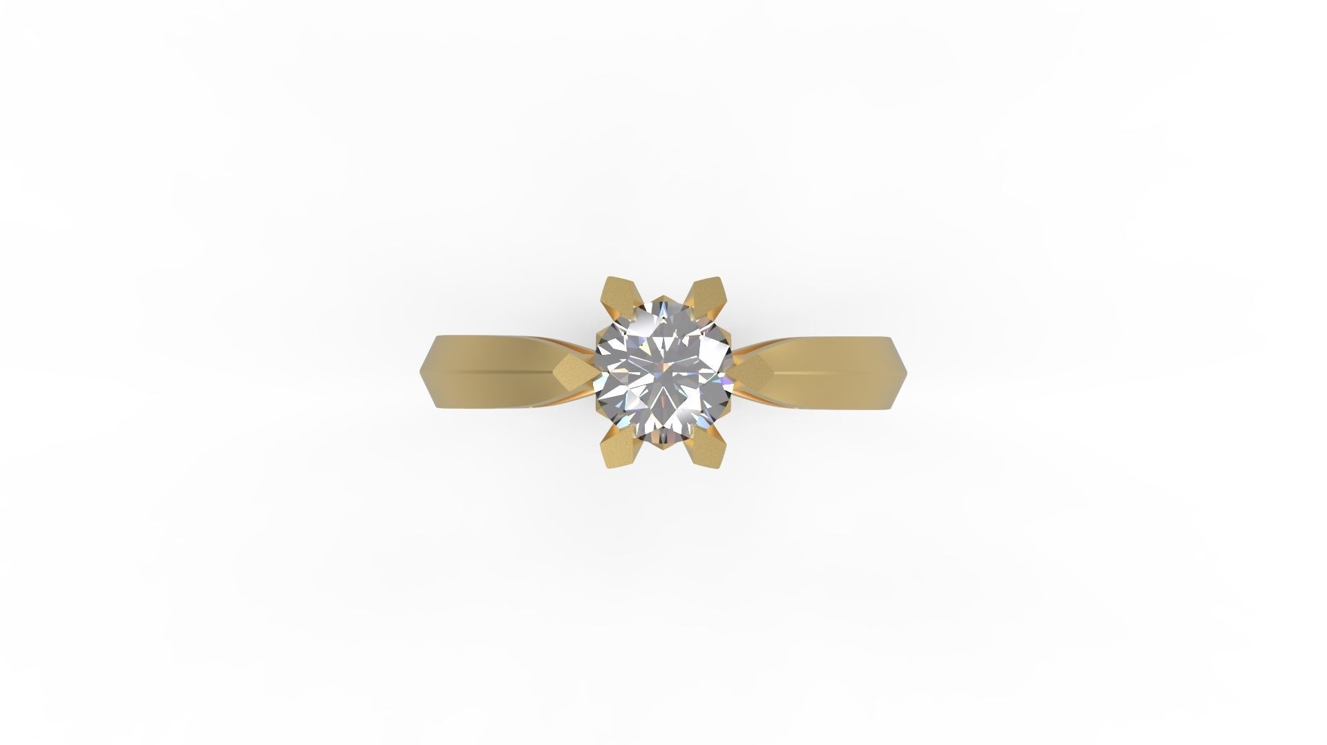 Woman Solitaire Ring 883 3D print model_4