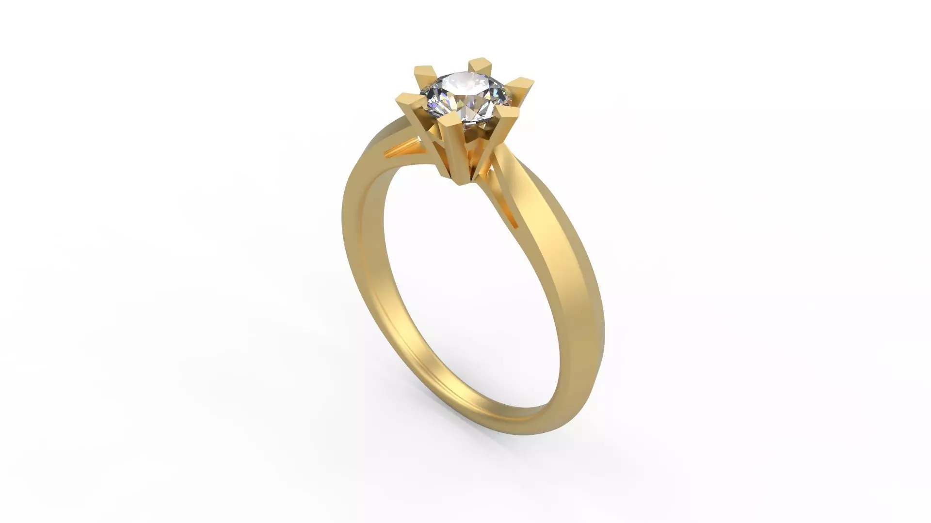 Woman Solitaire Ring 883 3D print model_0