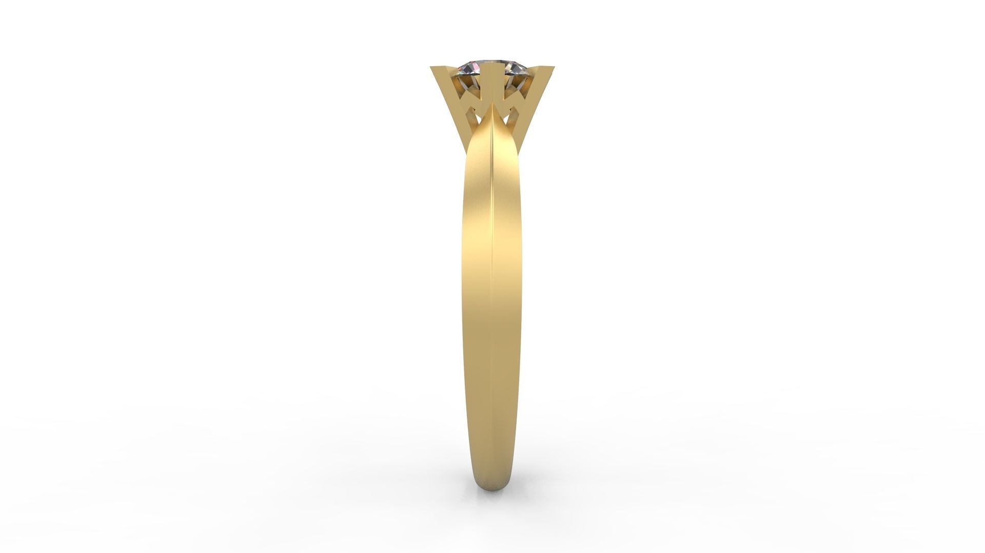 Woman Solitaire Ring 883 3D print model_2