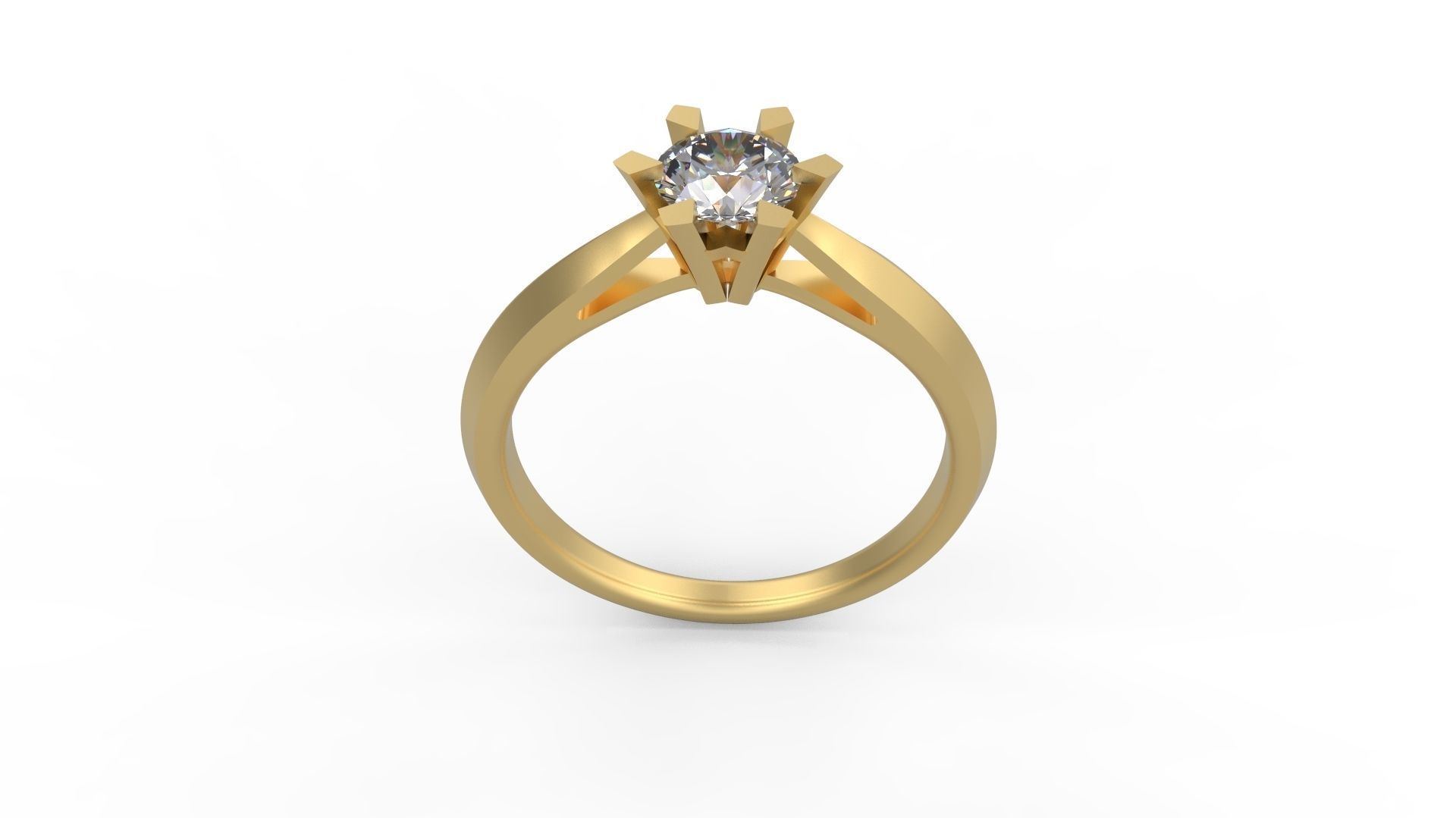 Woman Solitaire Ring 883 3D print model_3