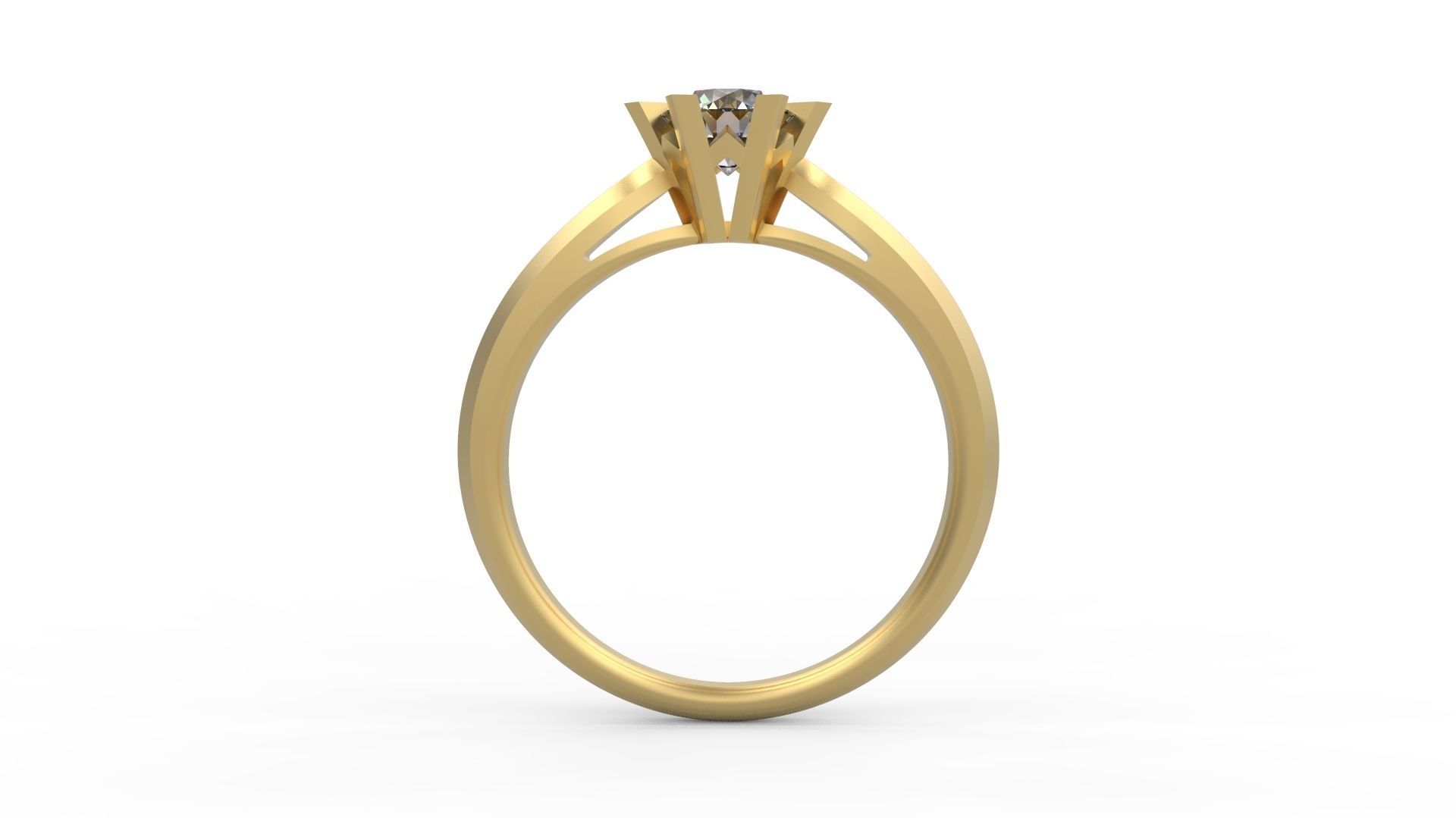Woman Solitaire Ring 883 3D print model_1