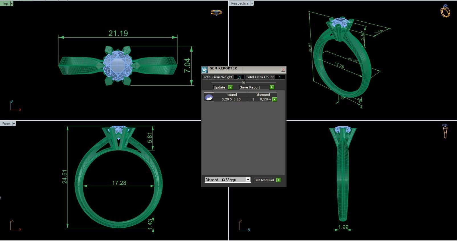 Woman Solitaire Ring 883 3D print model_9