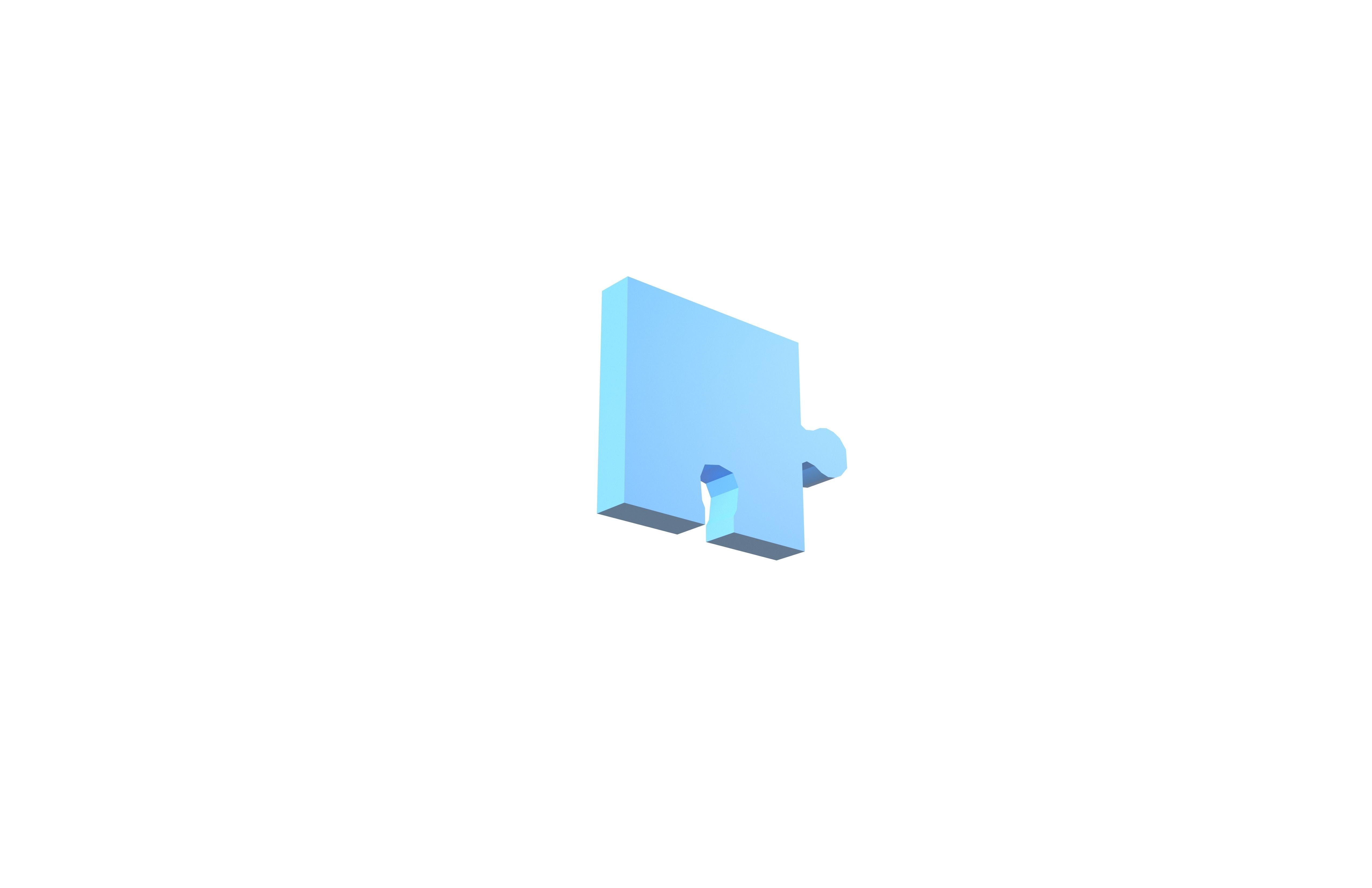 Jigsaw Puzzle Pieces V1 003 Low-poly 3D model_3