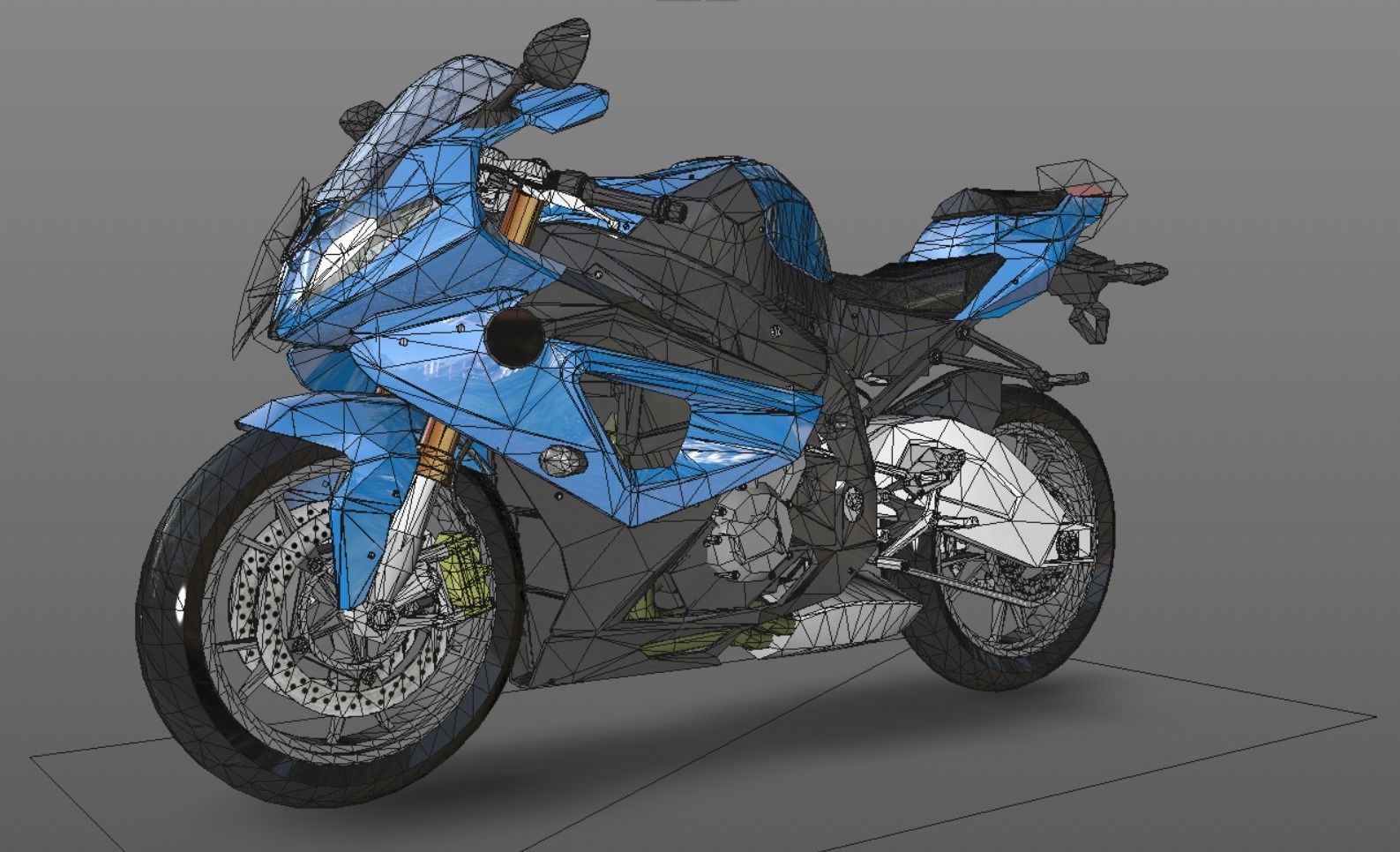 Heavy Bike 3D Model For Sporst Bikes Games Low-poly 3D model_3