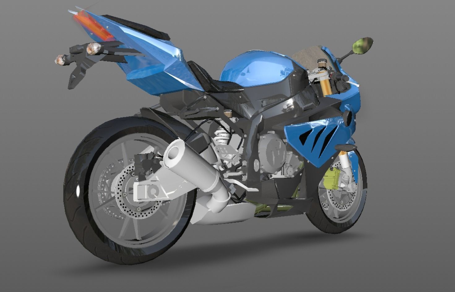 Heavy Bike 3D Model For Sporst Bikes Games Low-poly 3D model_14