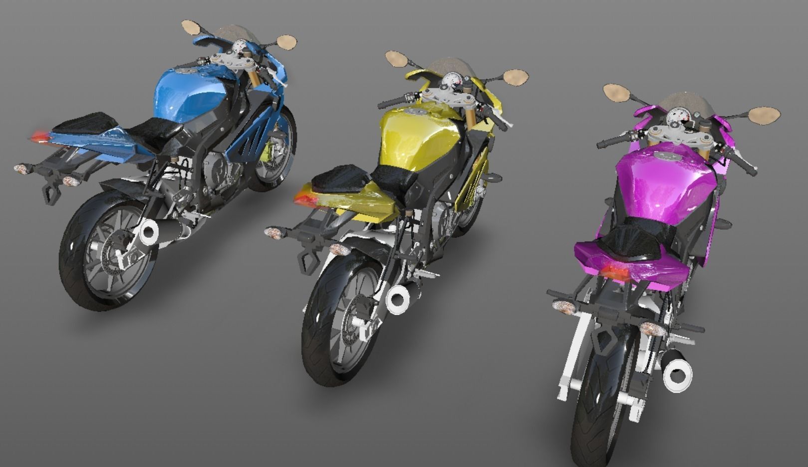 Heavy Bike 3D Model For Sporst Bikes Games Low-poly 3D model_6