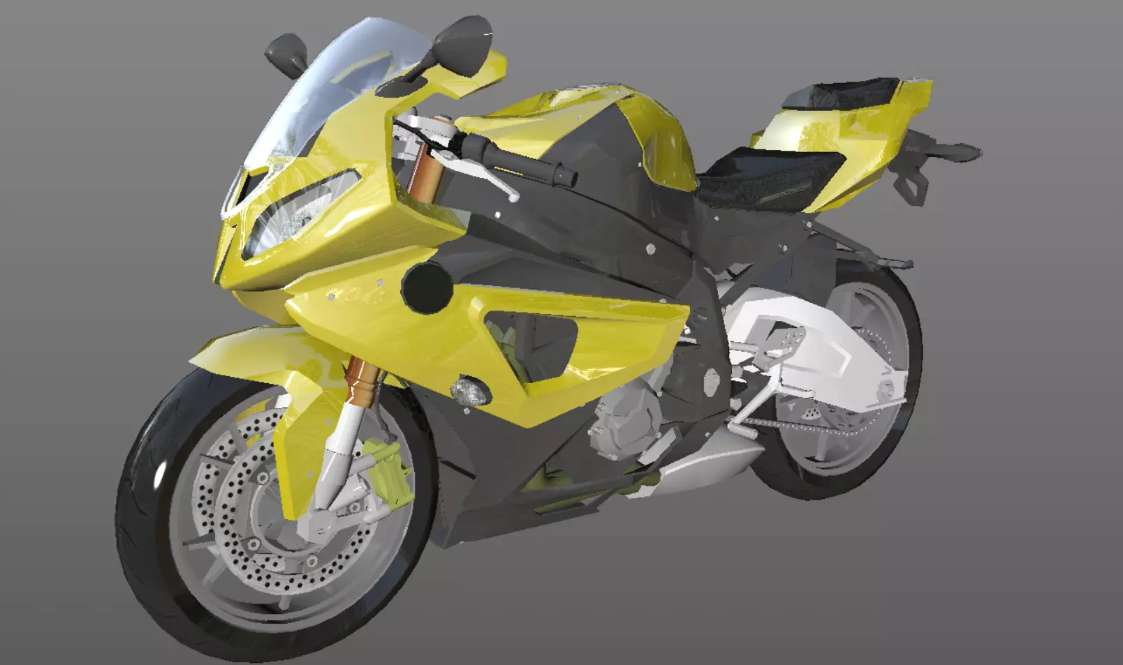 Heavy Bike 3D Model For Sporst Bikes Games Low-poly 3D model_0