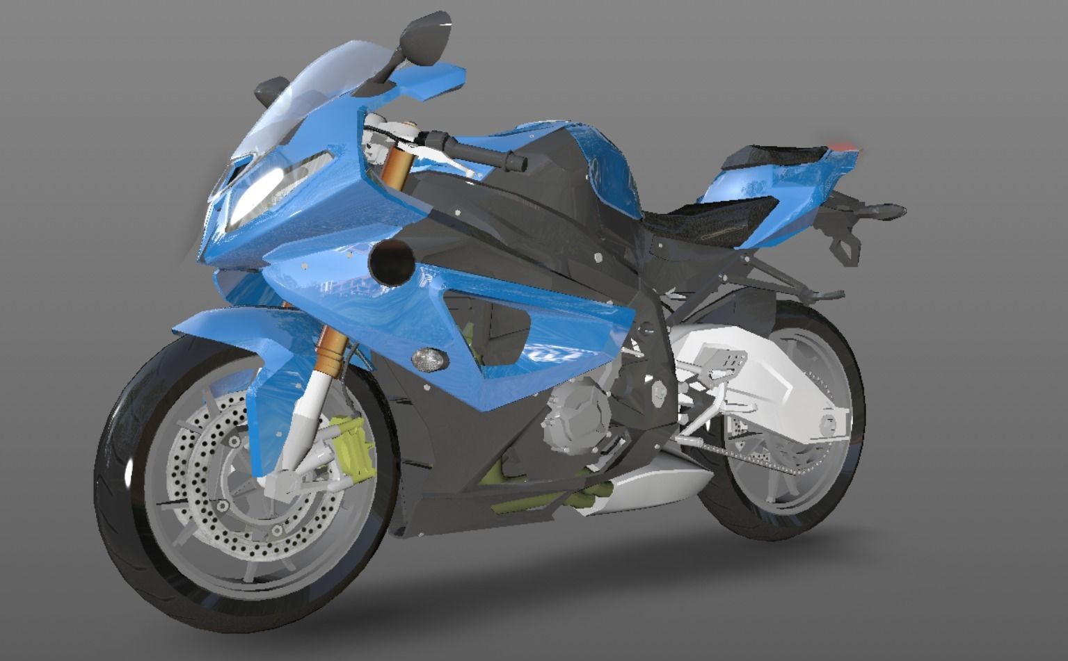 Heavy Bike 3D Model For Sporst Bikes Games Low-poly 3D model_16