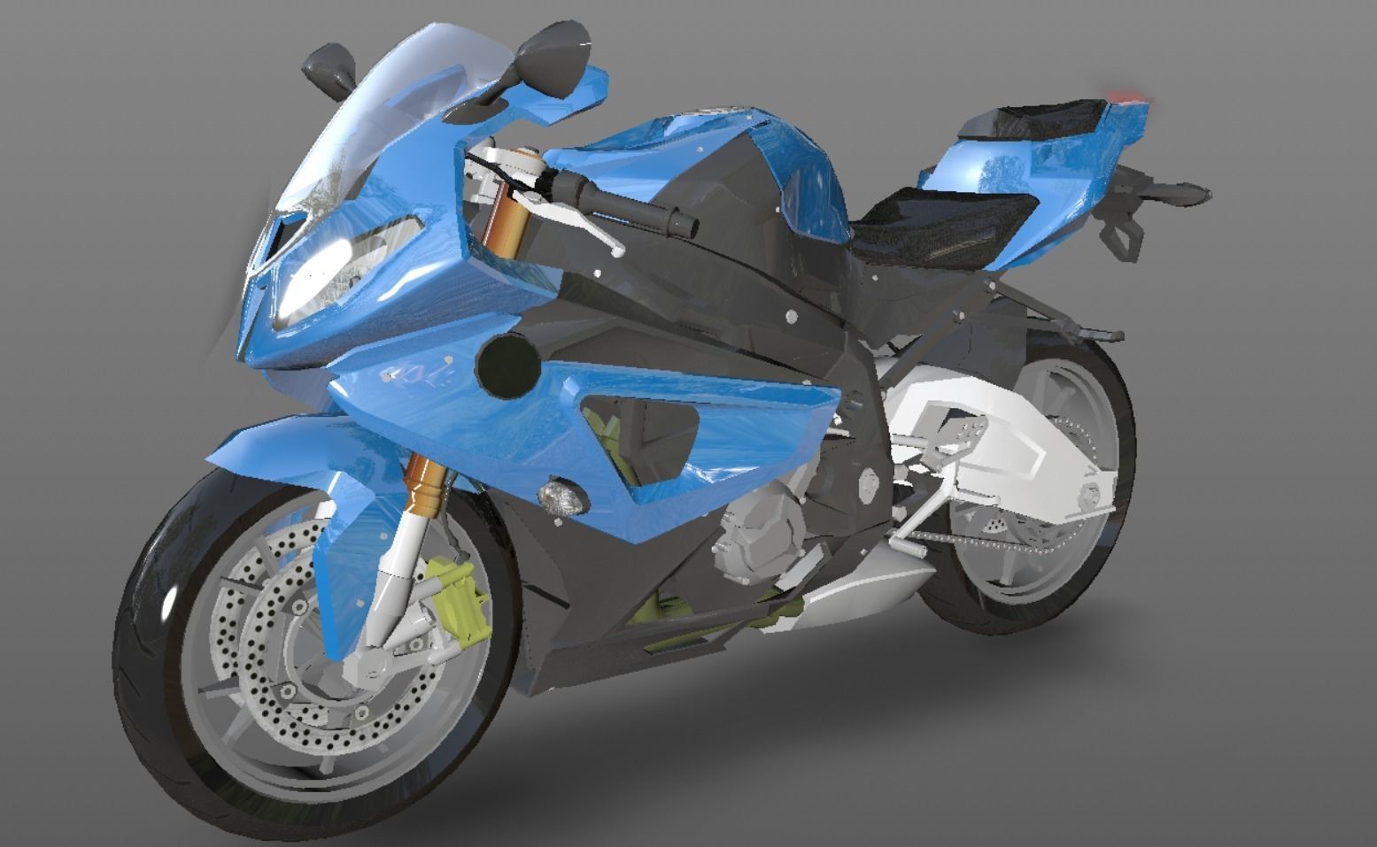 Heavy Bike 3D Model For Sporst Bikes Games Low-poly 3D model_10