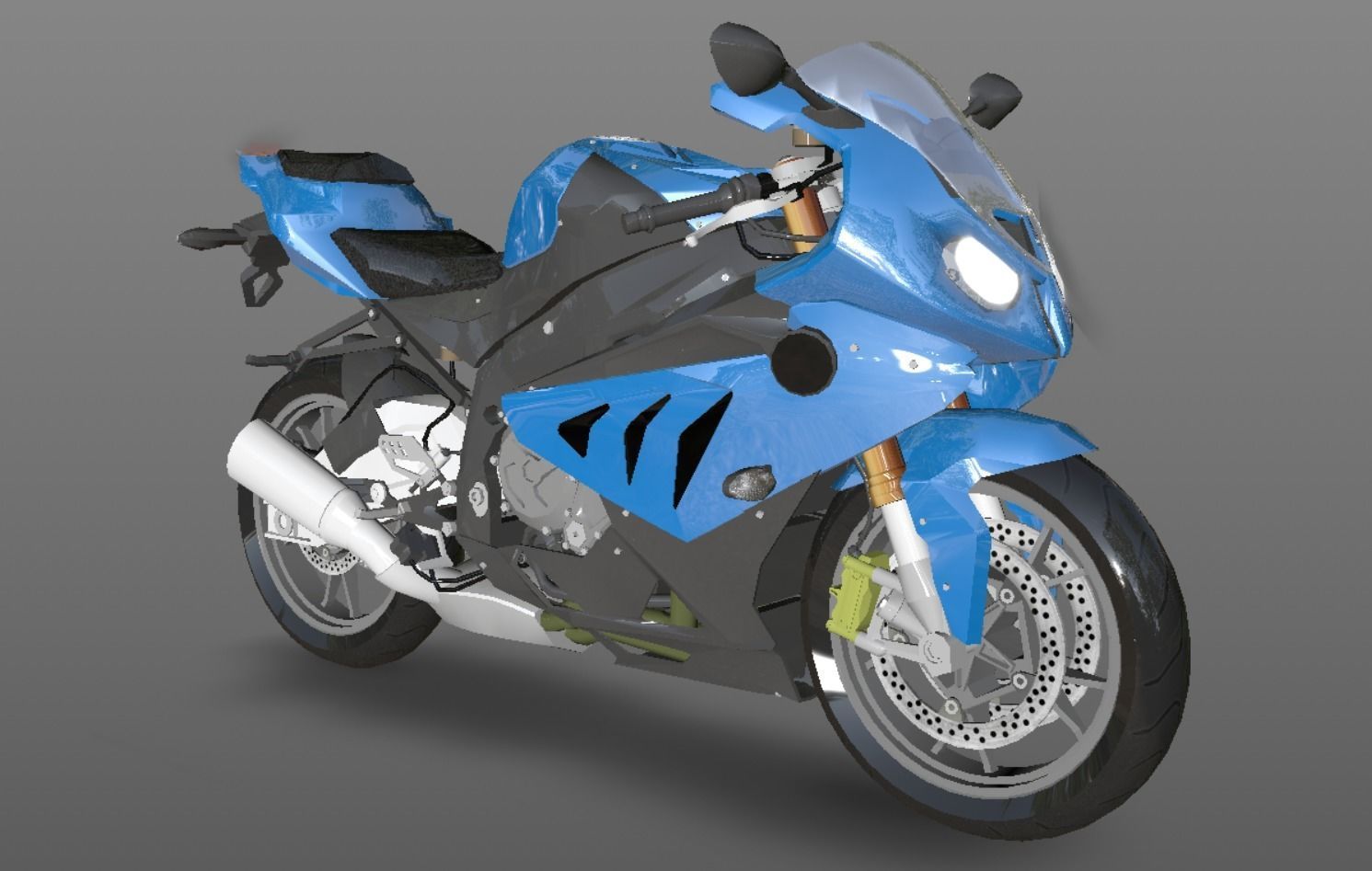 Heavy Bike 3D Model For Sporst Bikes Games Low-poly 3D model_9