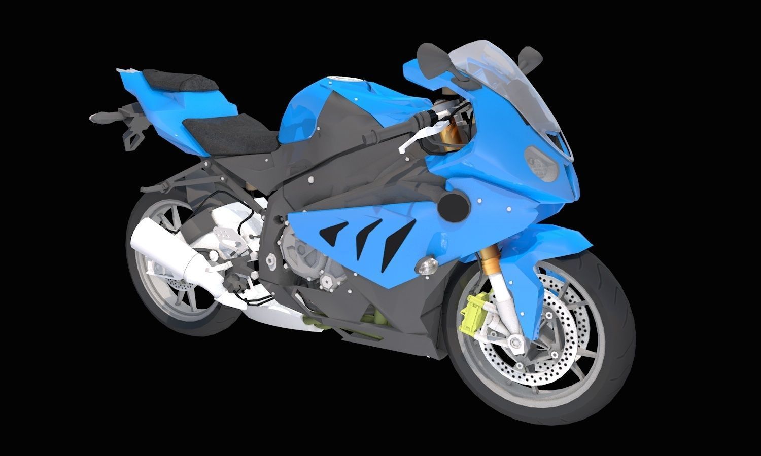 Heavy Bike 3D Model For Sporst Bikes Games Low-poly 3D model_7