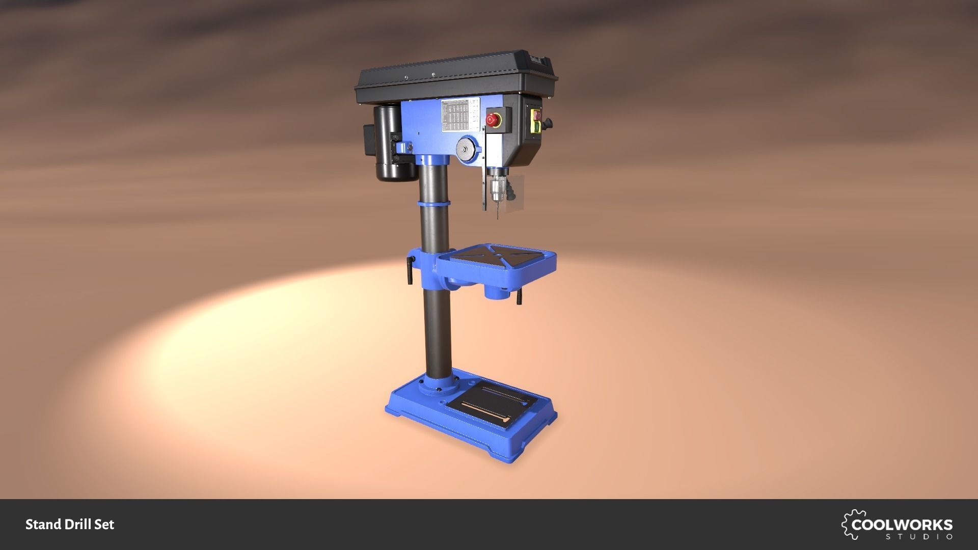 Stand Drill Set Low-poly 3D model_3
