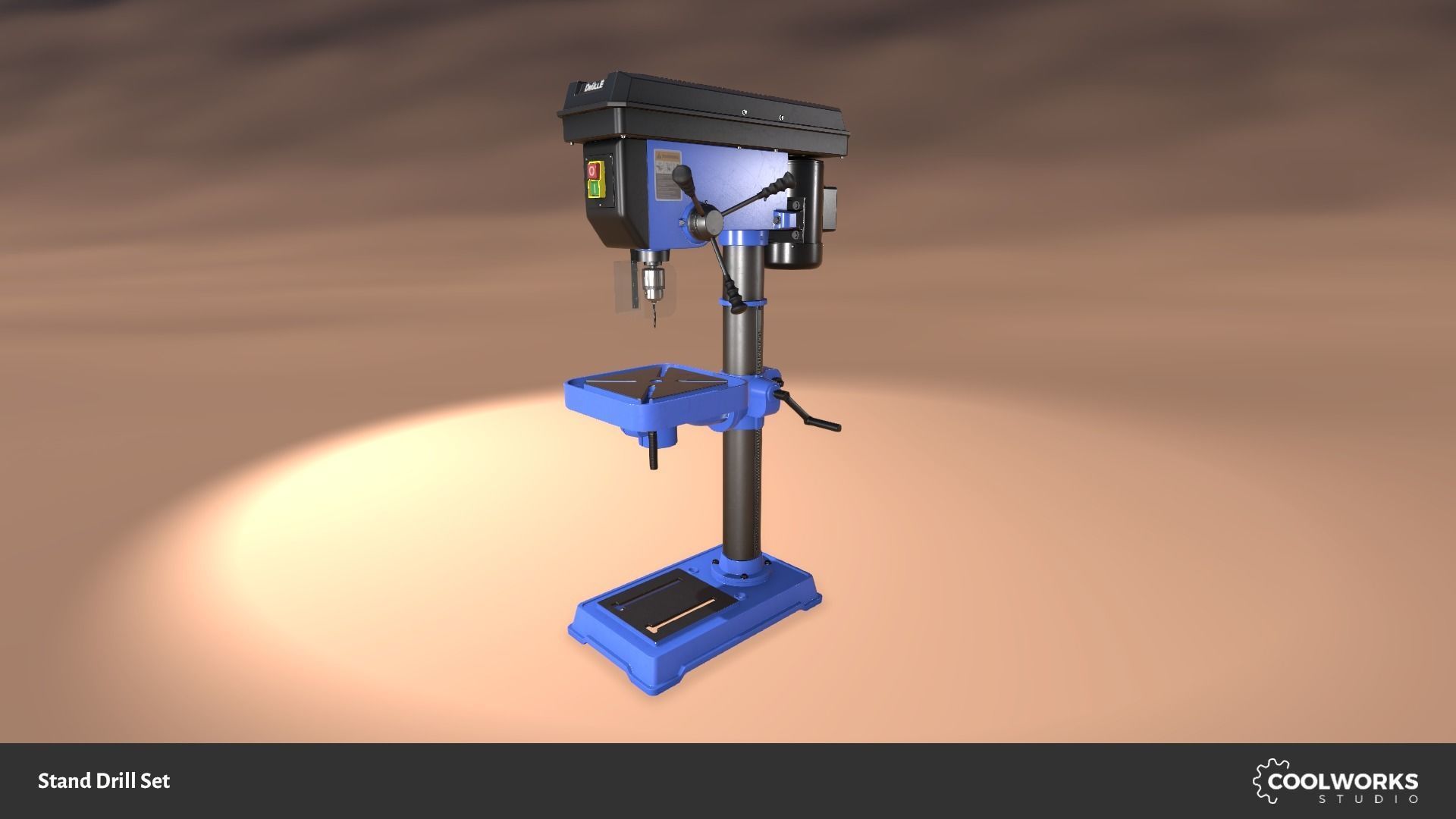 Stand Drill Set Low-poly 3D model_6