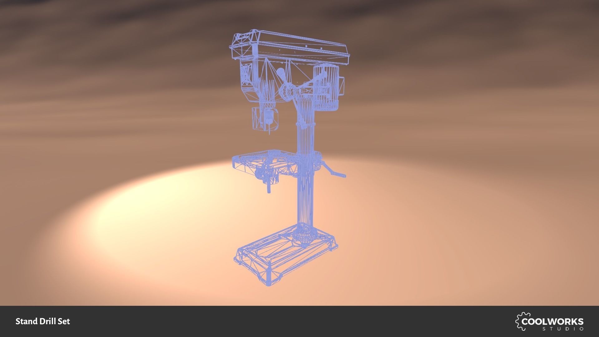 Stand Drill Set Low-poly 3D model_7