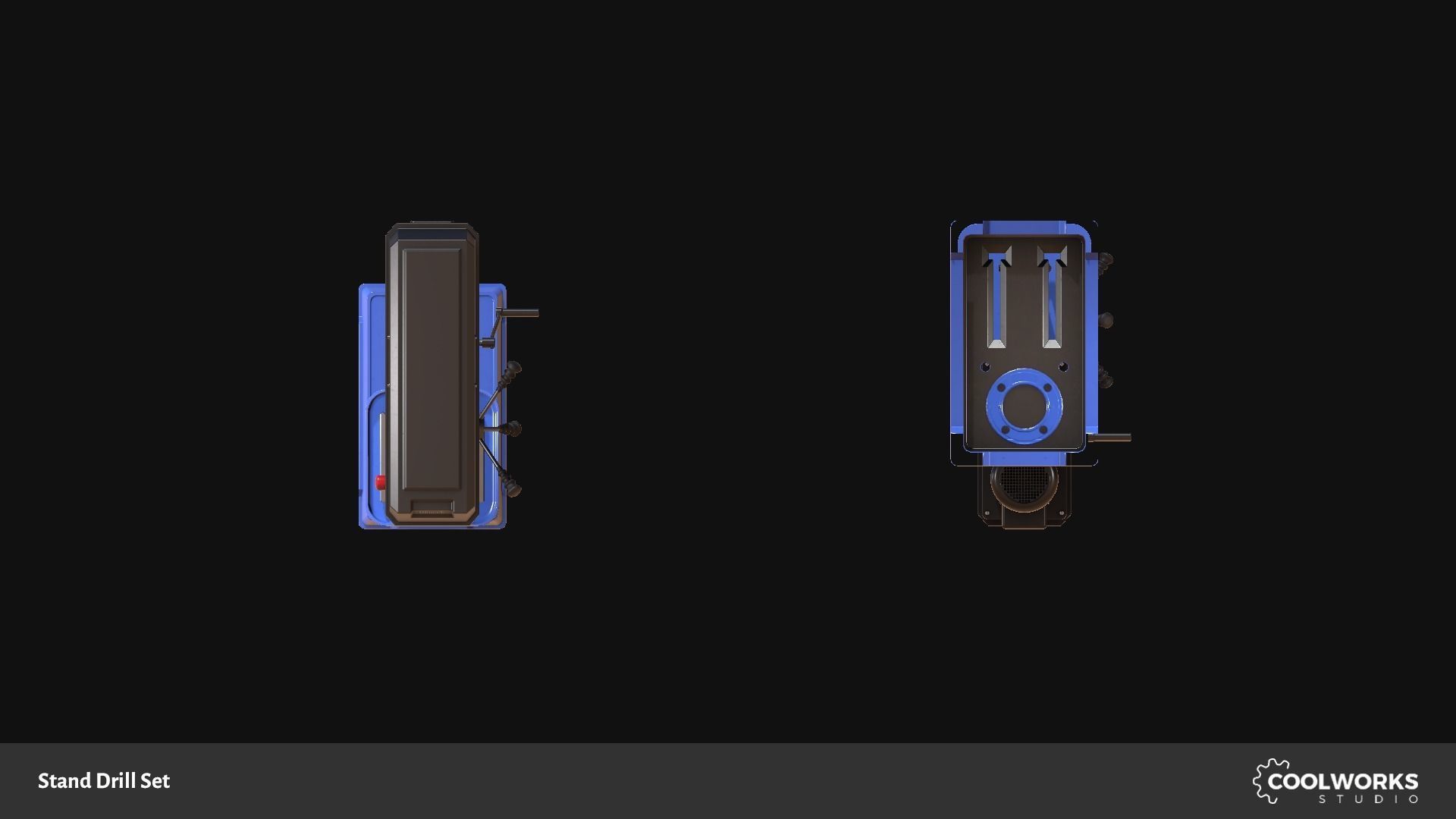 Stand Drill Set Low-poly 3D model_11
