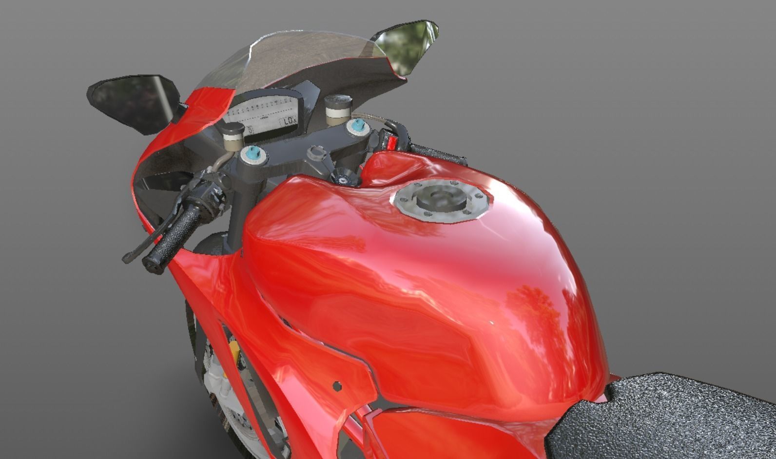 Ducati Heavy Bike 3D Model Games and VR-AR Sports Bikes Low-poly 3D model_10
