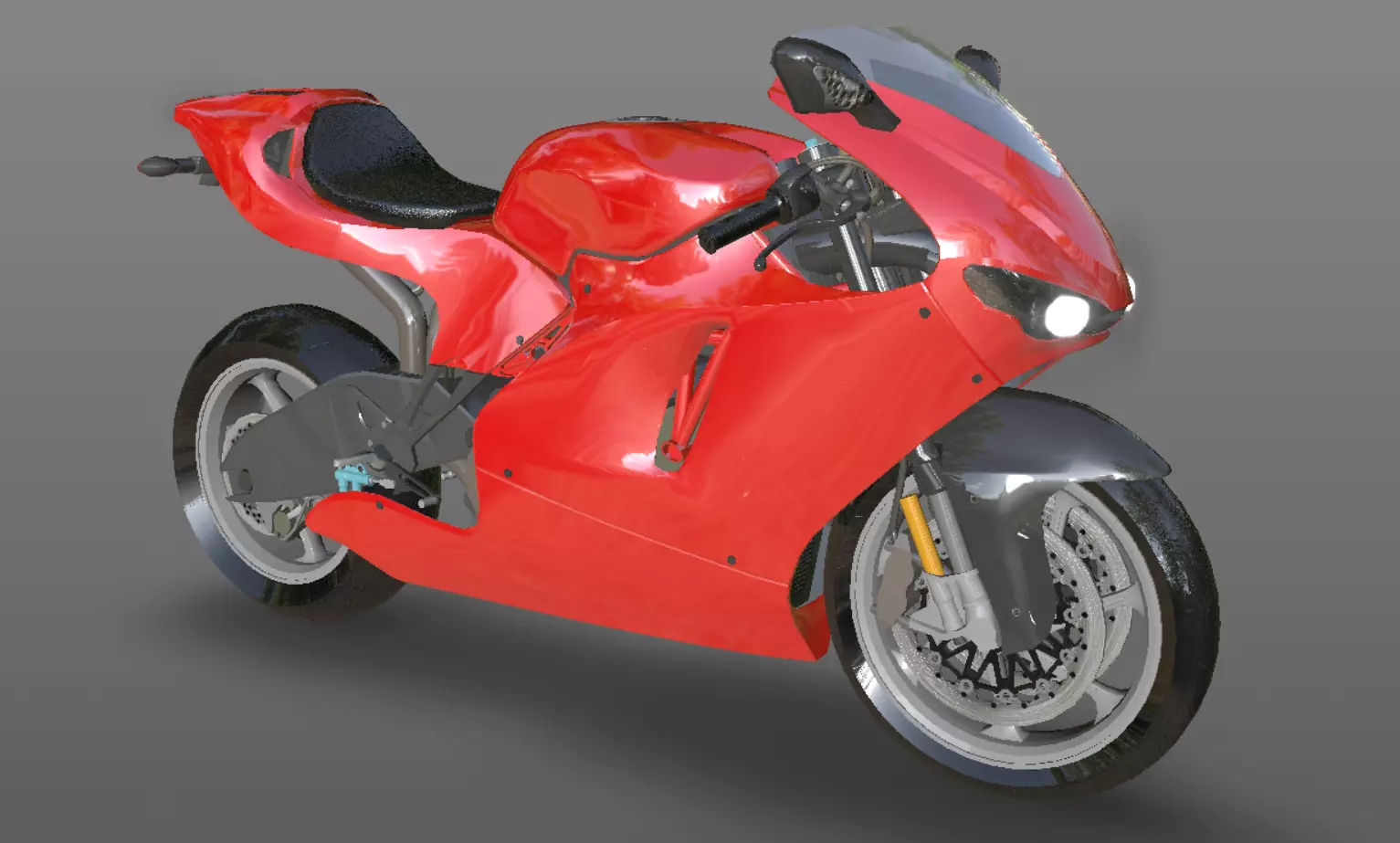Ducati Heavy Bike 3D Model Games and VR-AR Sports Bikes Low-poly 3D model_0