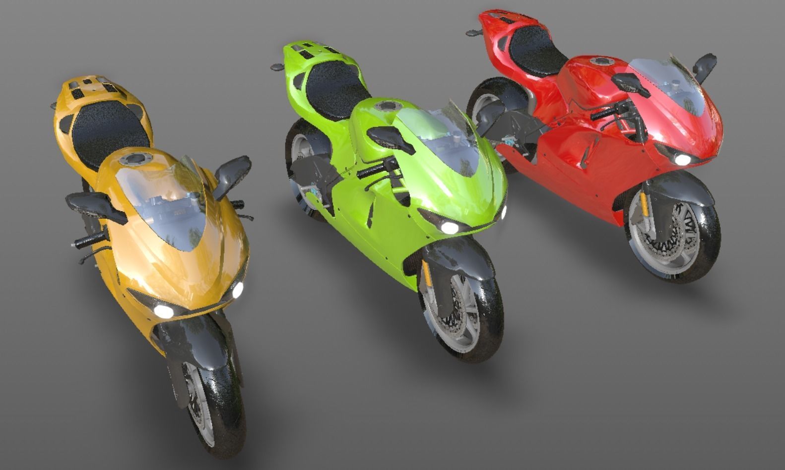 Ducati Heavy Bike 3D Model Games and VR-AR Sports Bikes Low-poly 3D model_14