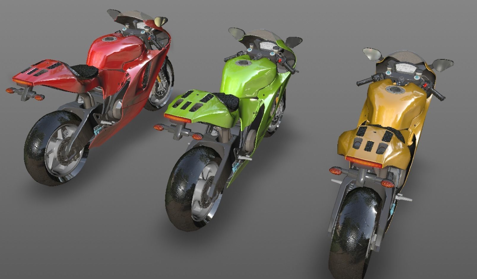 Ducati Heavy Bike 3D Model Games and VR-AR Sports Bikes Low-poly 3D model_15