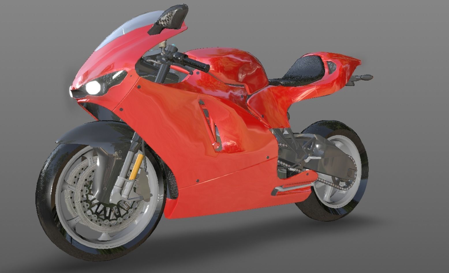Ducati Heavy Bike 3D Model Games and VR-AR Sports Bikes Low-poly 3D model_11