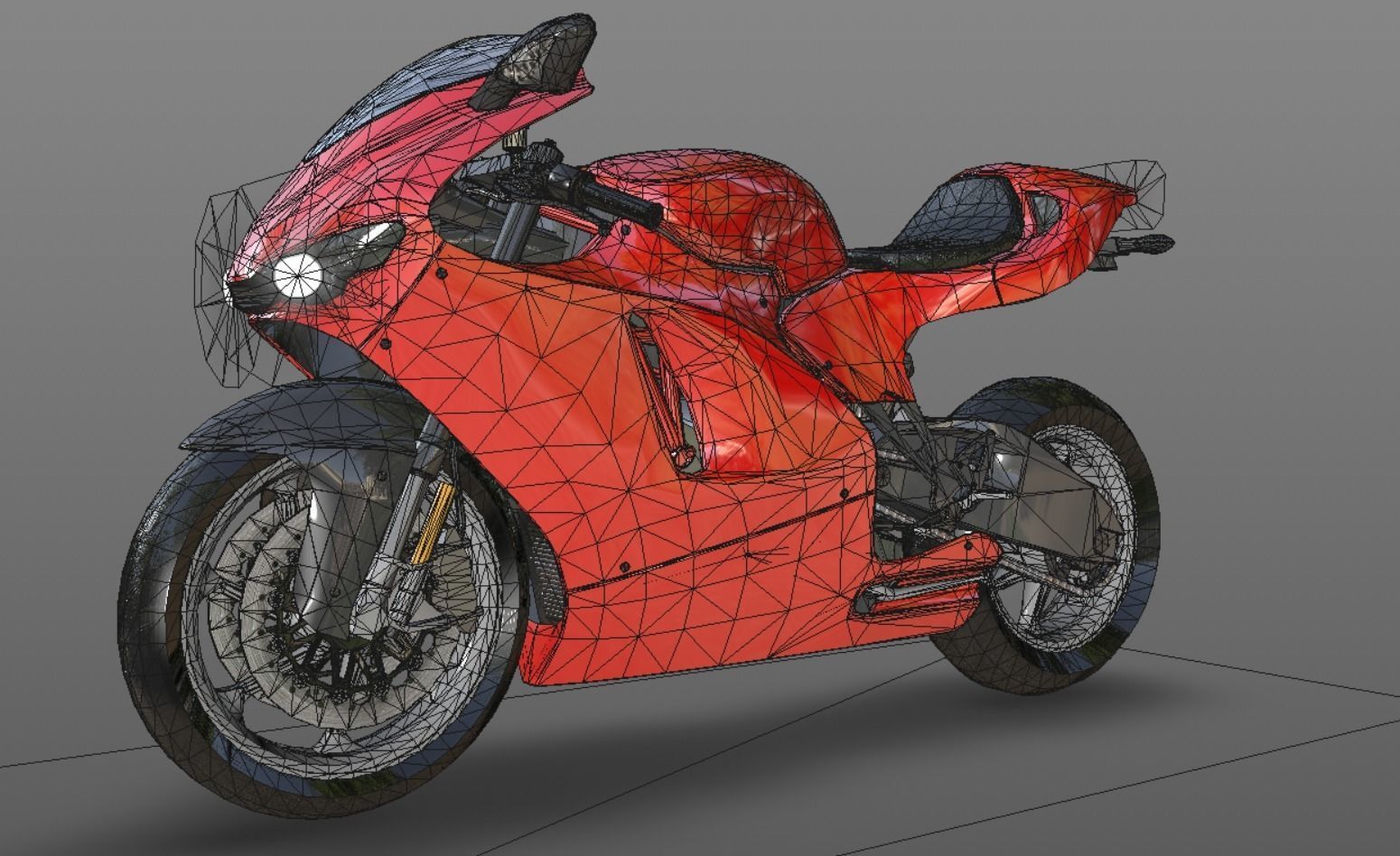 Ducati Heavy Bike 3D Model Games and VR-AR Sports Bikes Low-poly 3D model_12