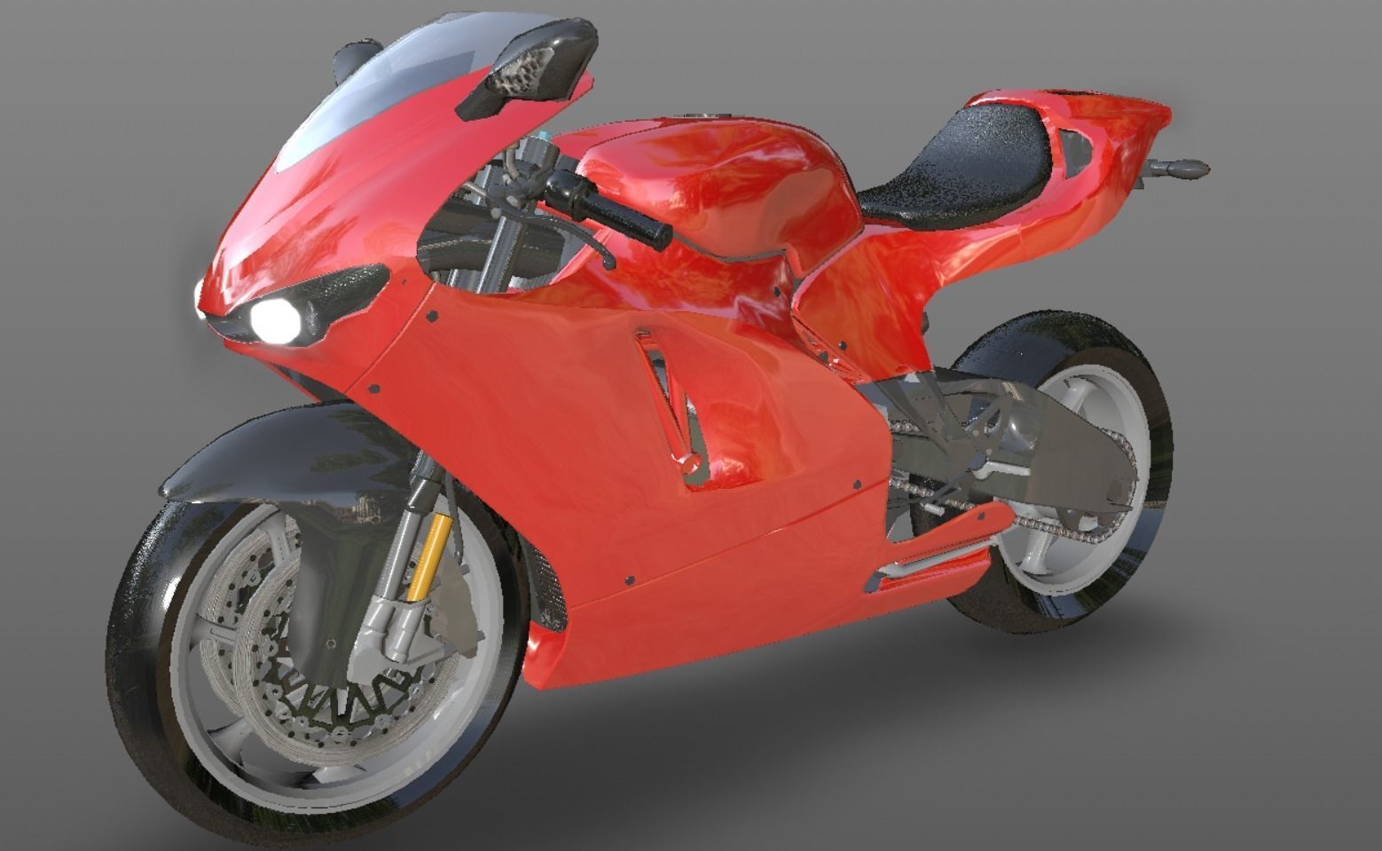 Ducati Heavy Bike 3D Model Games and VR-AR Sports Bikes Low-poly 3D model_4