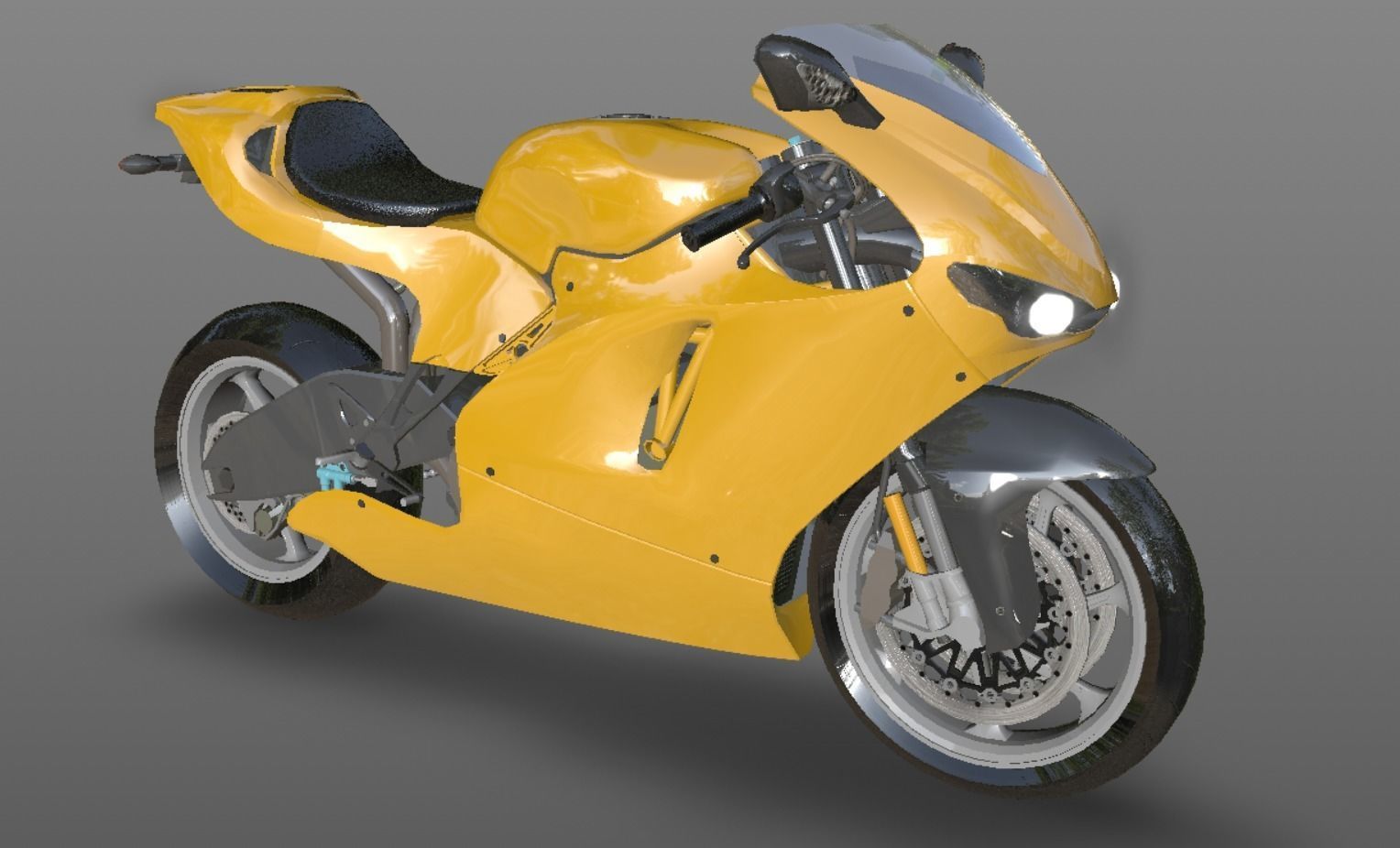 Ducati Heavy Bike 3D Model Games and VR-AR Sports Bikes Low-poly 3D model_5