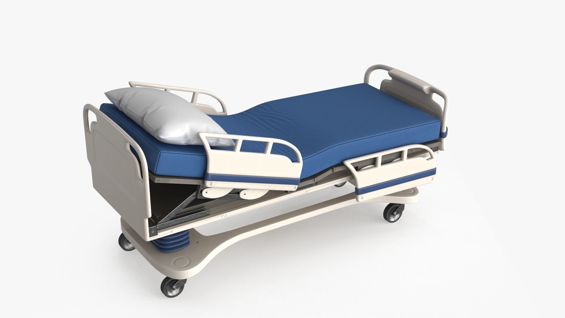 Hospital Bed Low-poly 3D model_4