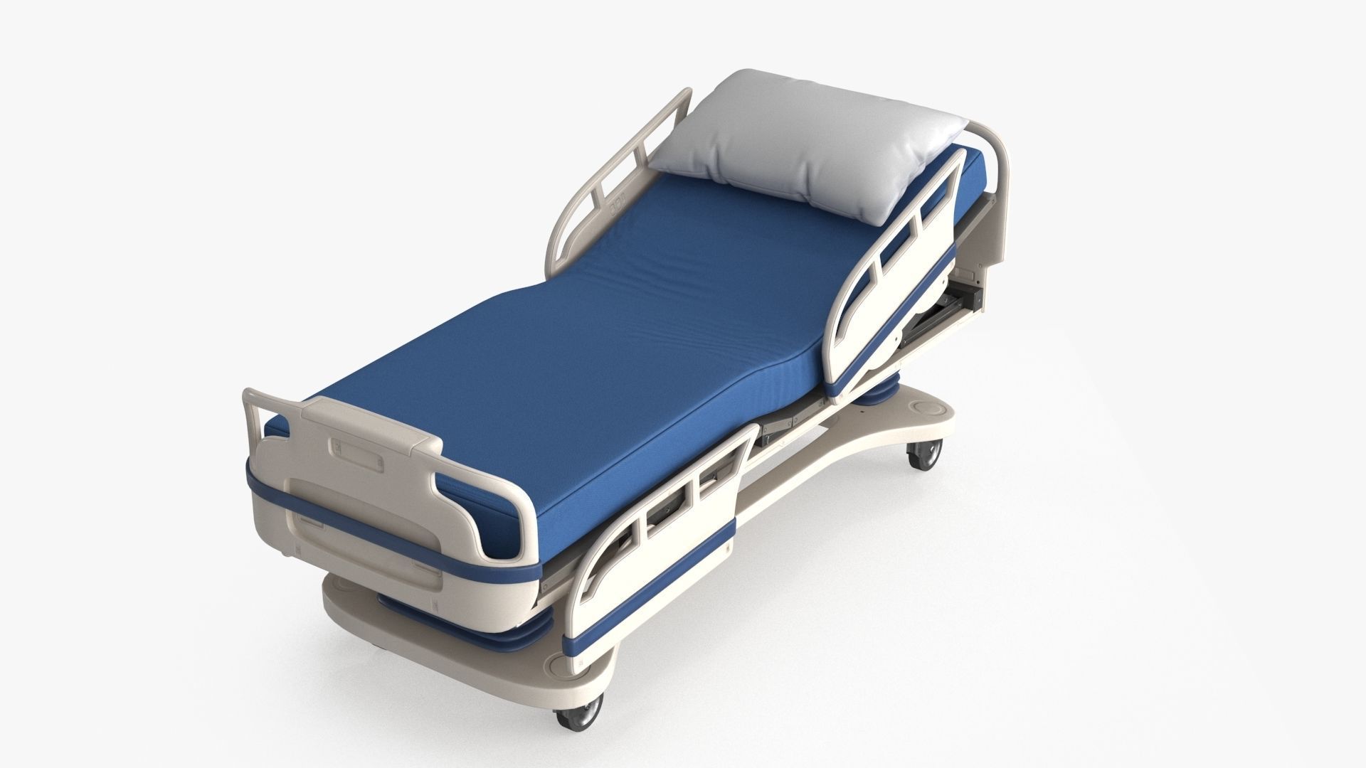 Hospital Bed Low-poly 3D model_10