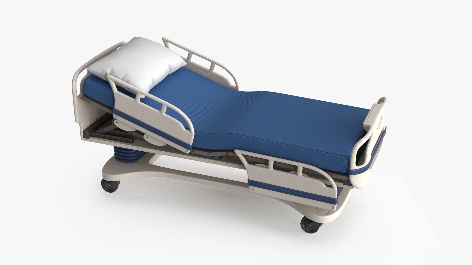 Hospital Bed Low-poly 3D model_2