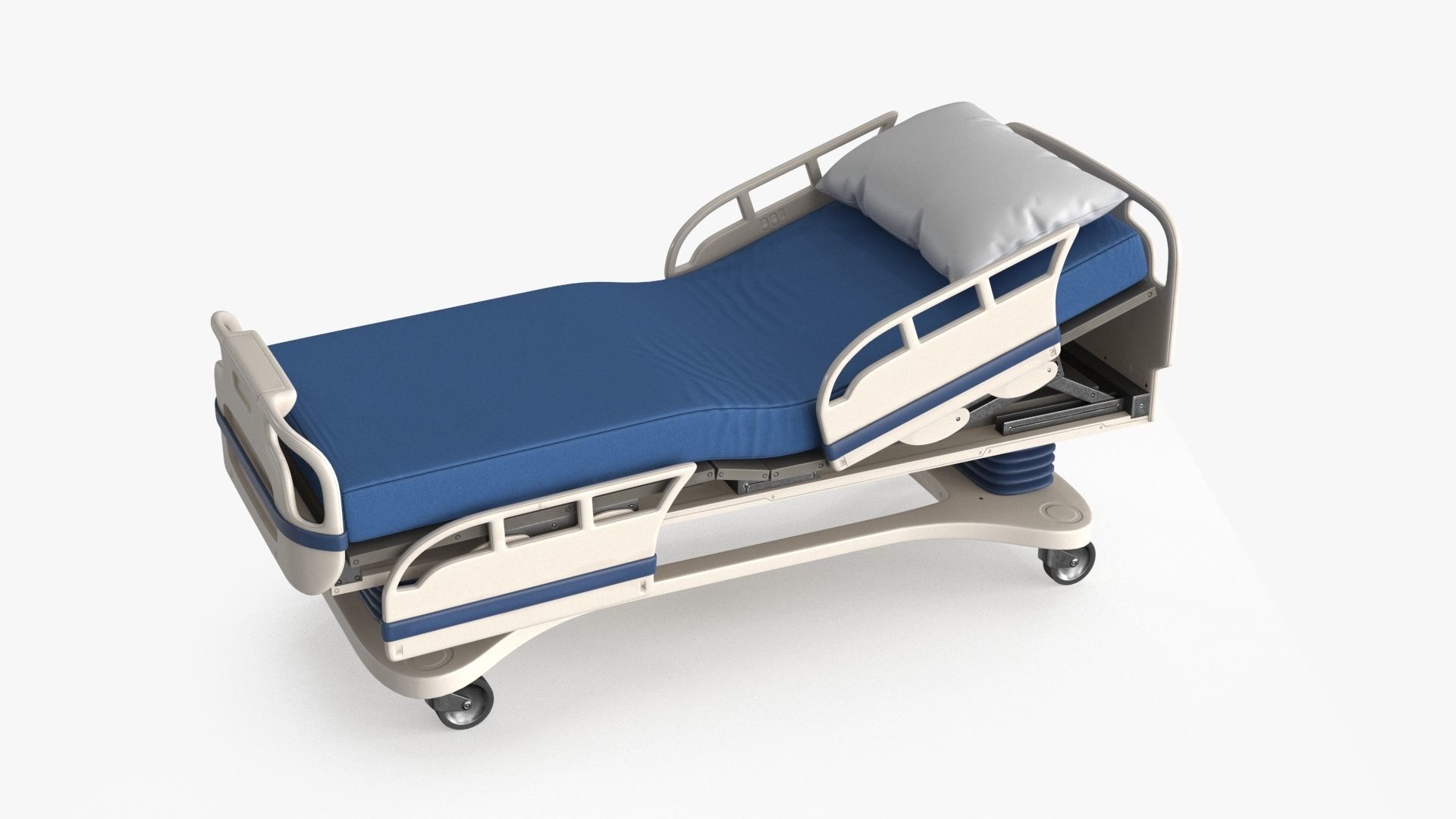 Hospital Bed Low-poly 3D model_9