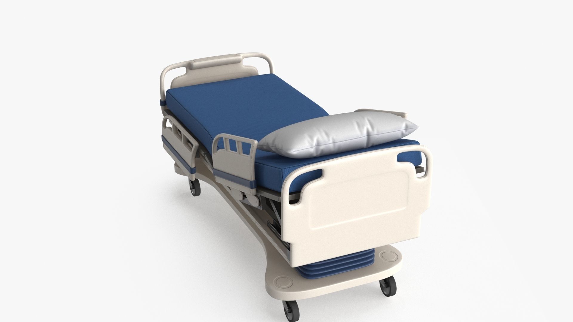 Hospital Bed Low-poly 3D model_6